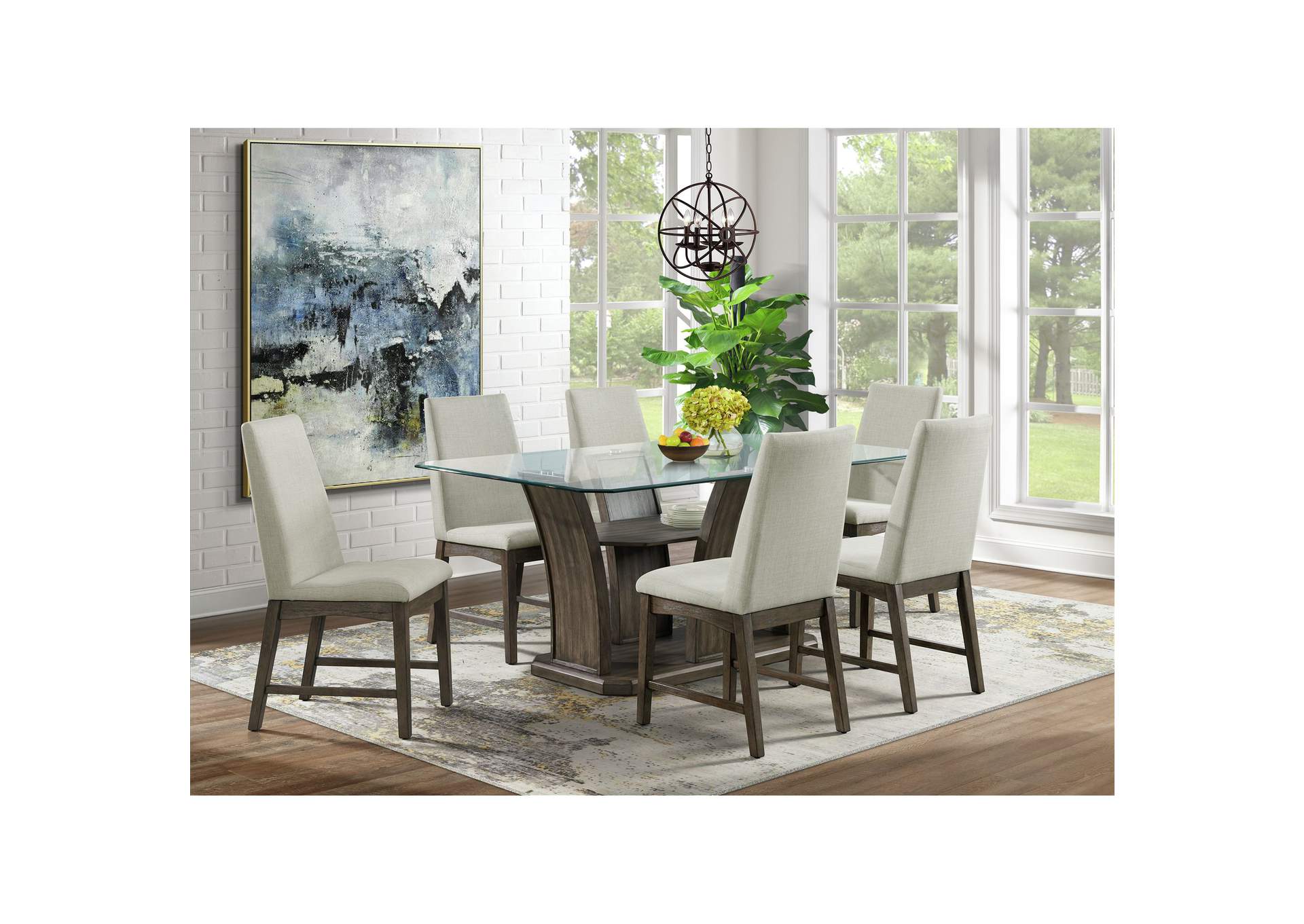 Dapper Dining Side Chair Grey Finish Two Per Carton,Elements