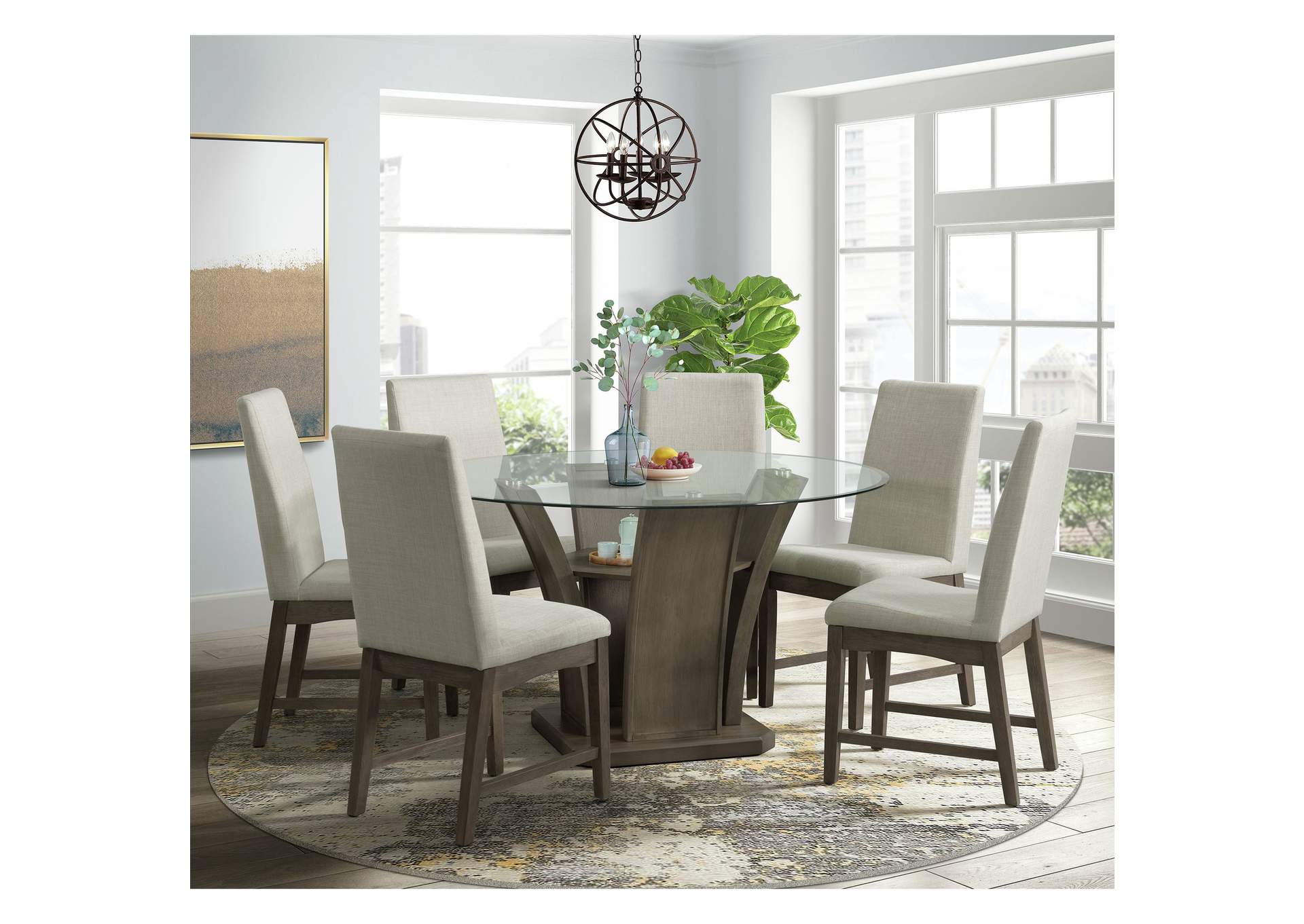Dapper Grey Round Dining Table,Elements