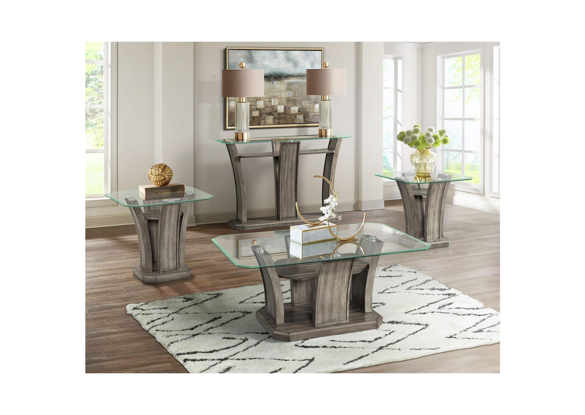 Dapper Rectangular Sofa Table Grey,Elements