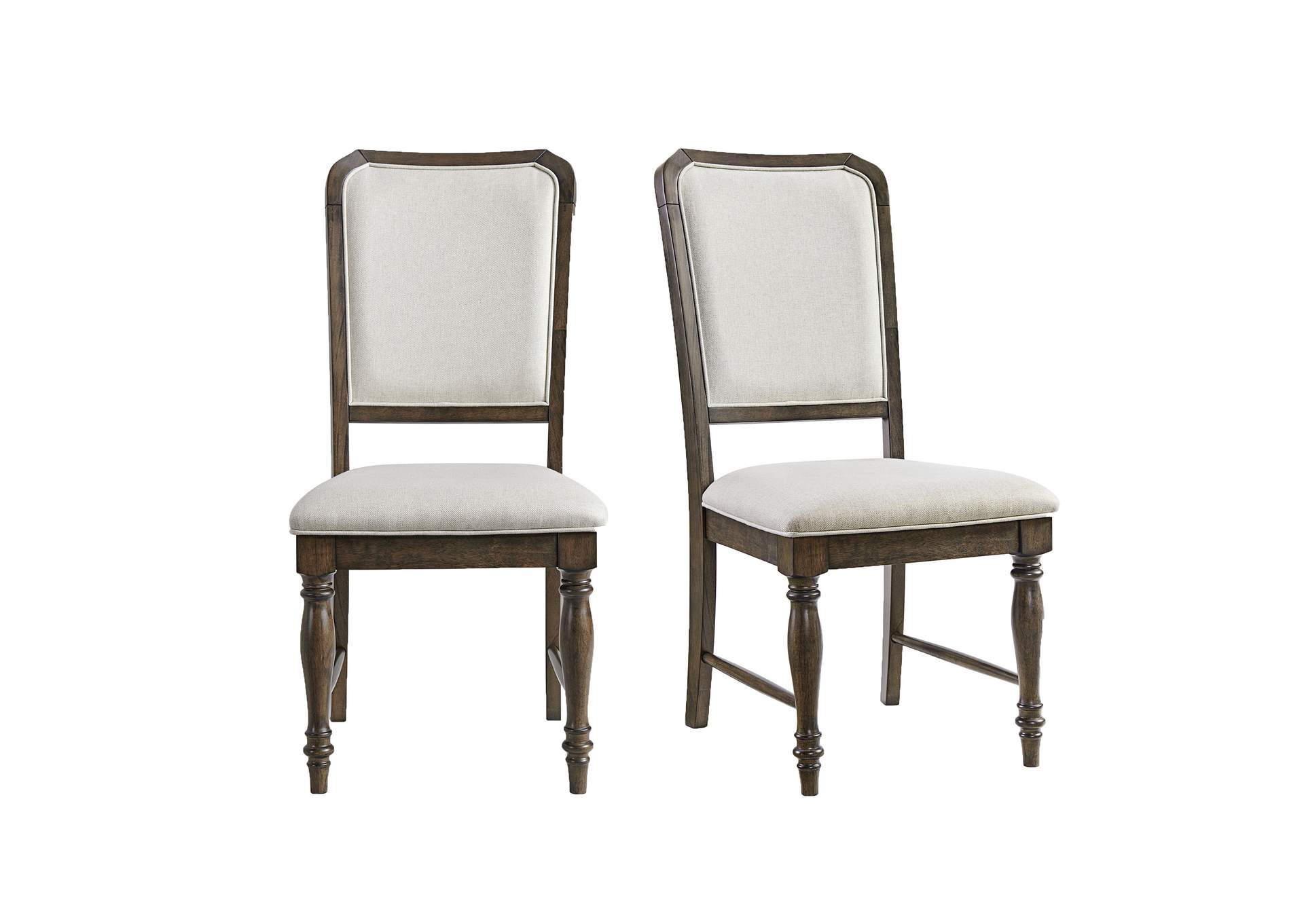 Daxton Side Chair With Cream Fabric In Espresso,Elements