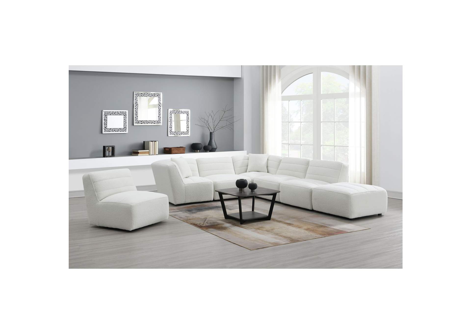 Defender Sectional Ottoman In Winjoy White,Elements