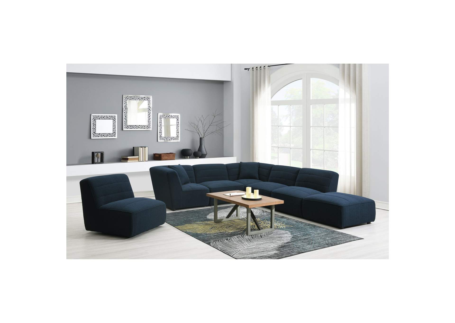 Defender Sectional Ottoman In Winjoy Blue,Elements