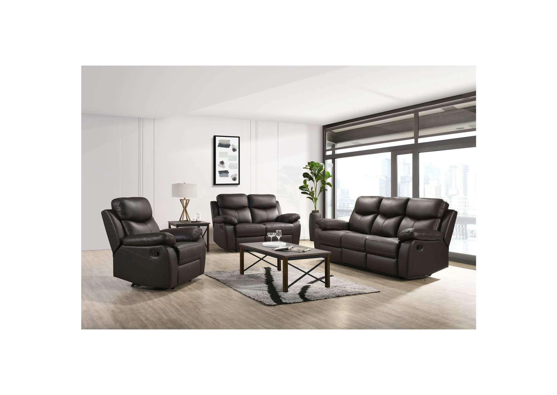 Dryden Motion Loveseat In Aviarah Brown,Elements
