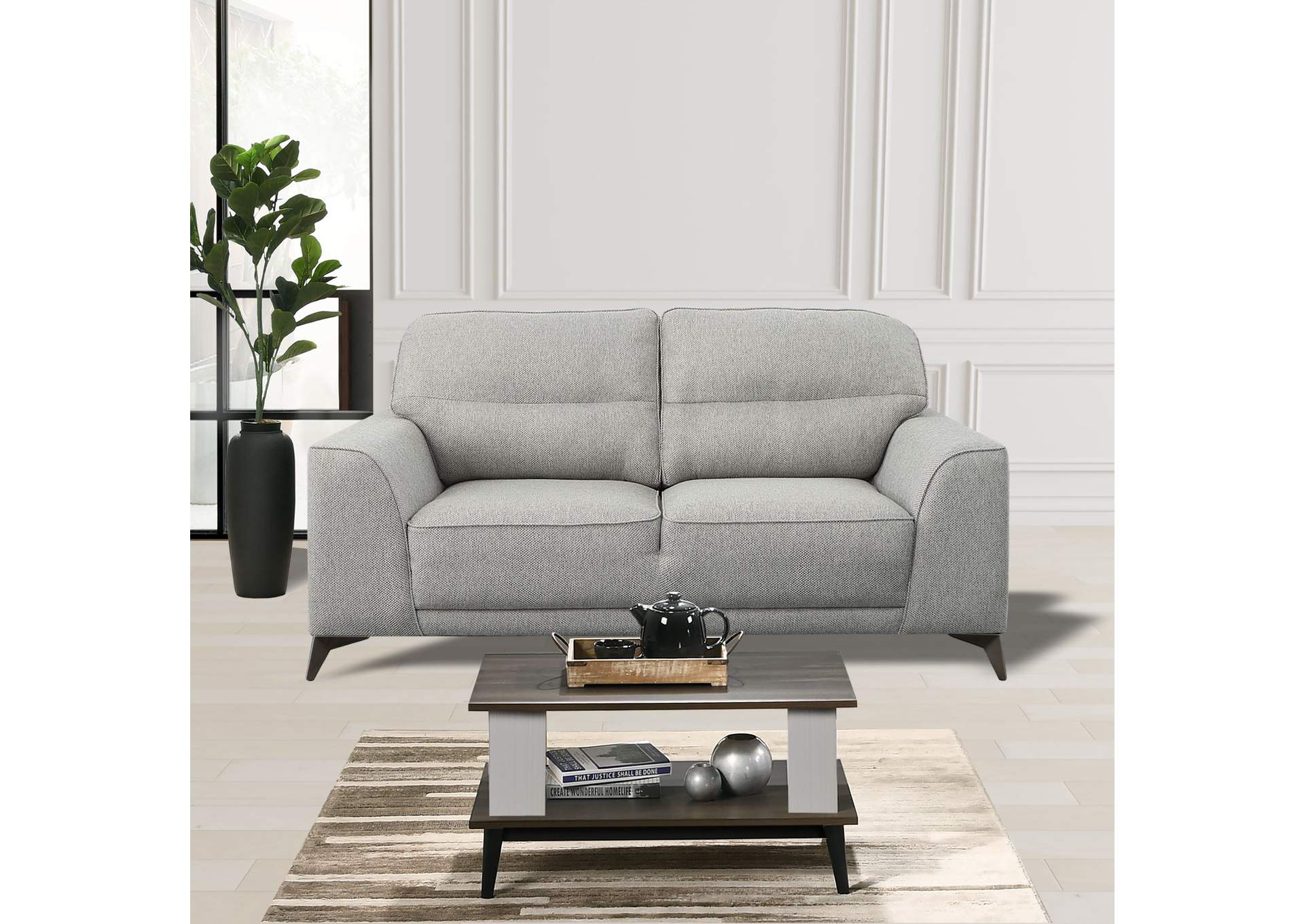 Eastlake 3 Piece Living Room Set In Belgrado Dark Grey - Chair Sofa Loveseat,Elements