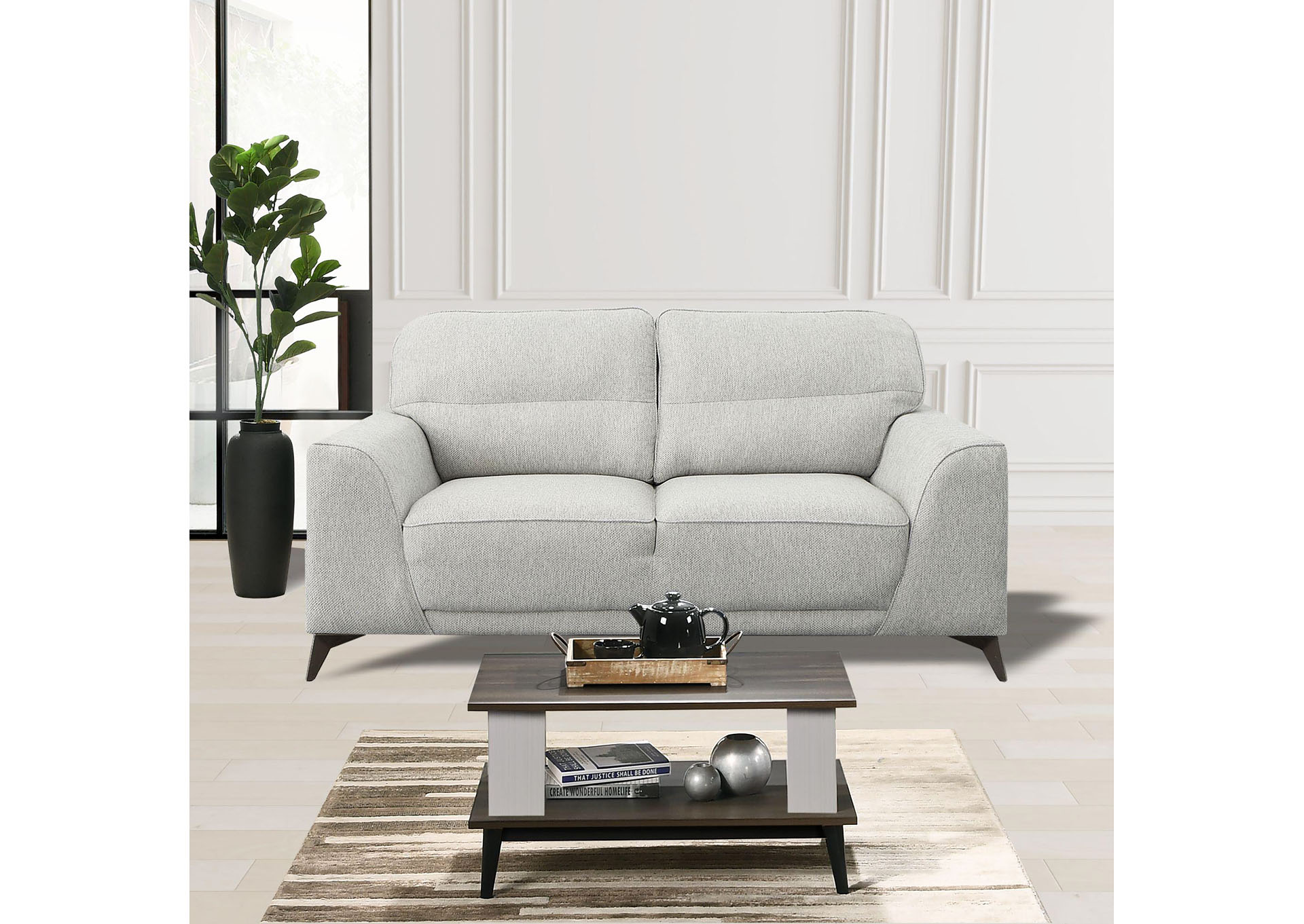 Eastlake Loveseat In Belgrado Light Grey,Elements