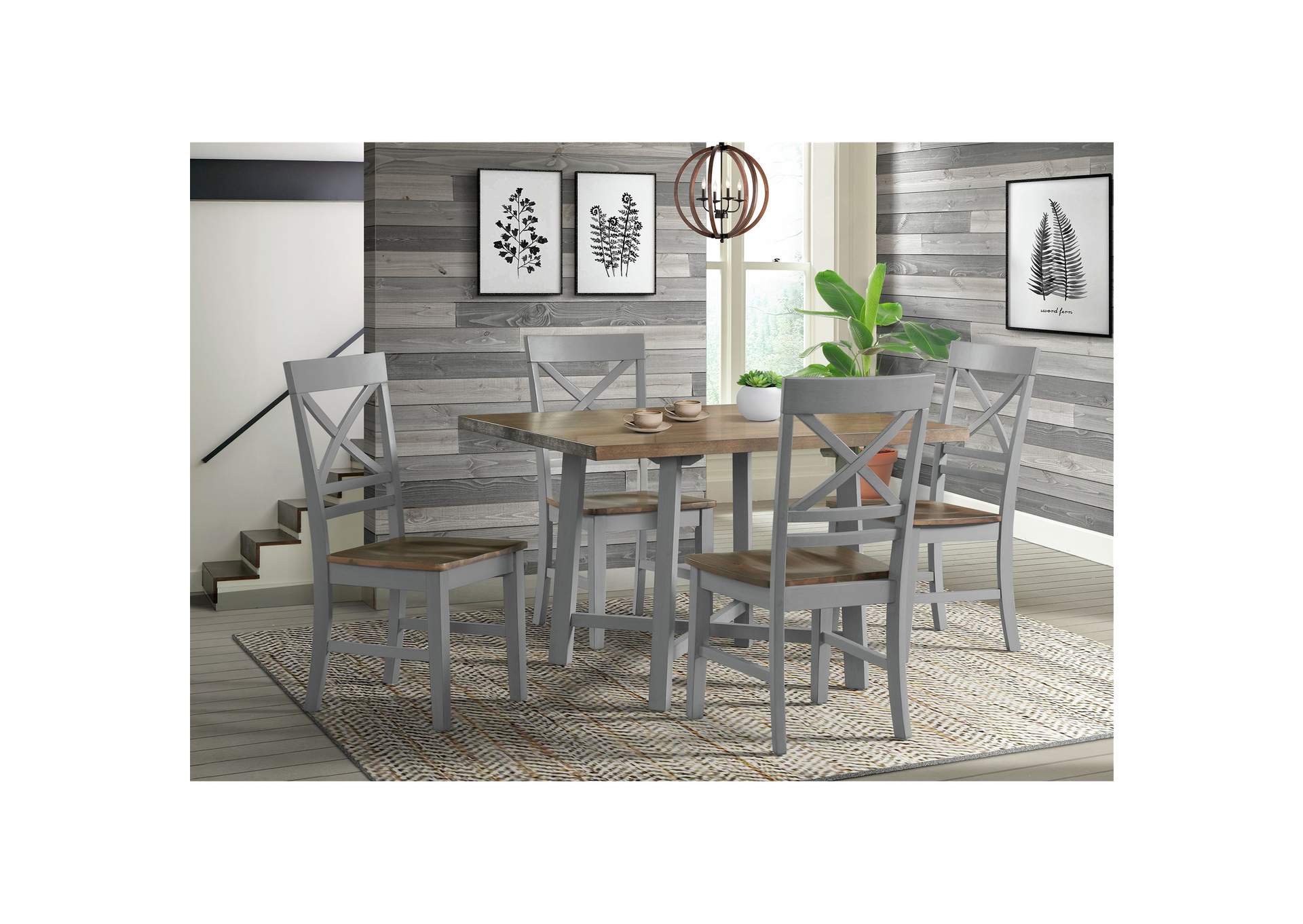 El Paso Dining Side Chair With Grey - Espresso 2 Per Pack,Elements