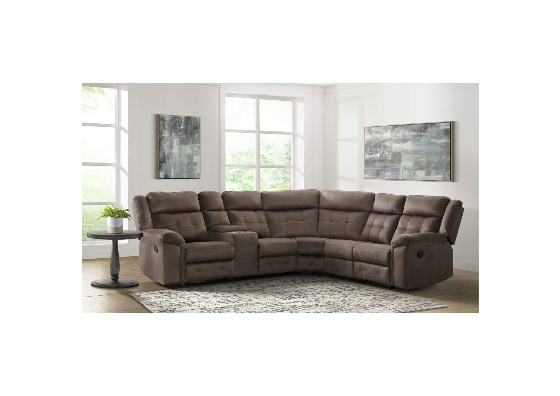 El Paso Sectional Right Hand Facingmotion Loveseat In El Paso Brown,Elements