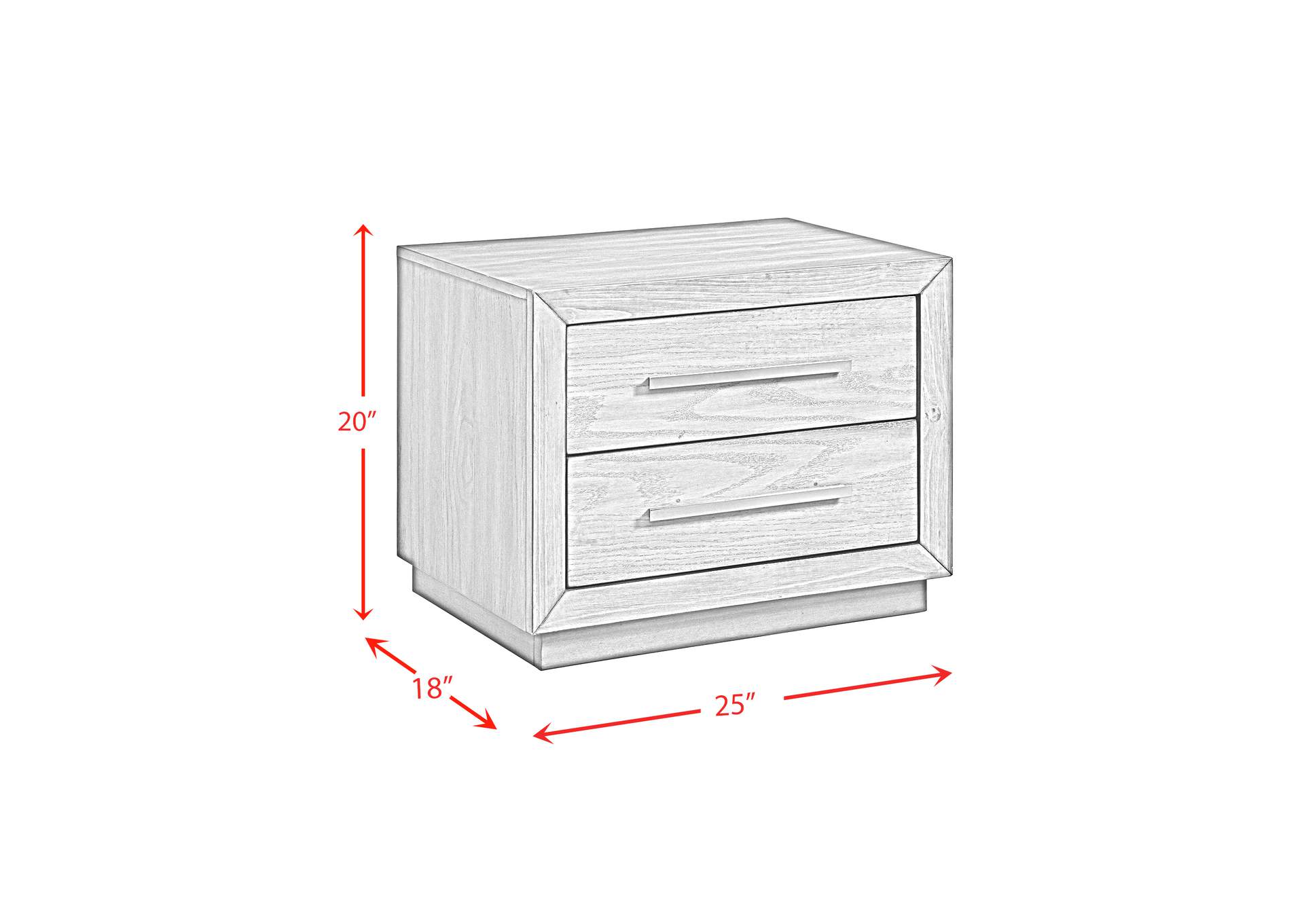 Elation Nightstand With USB Grey,Elements