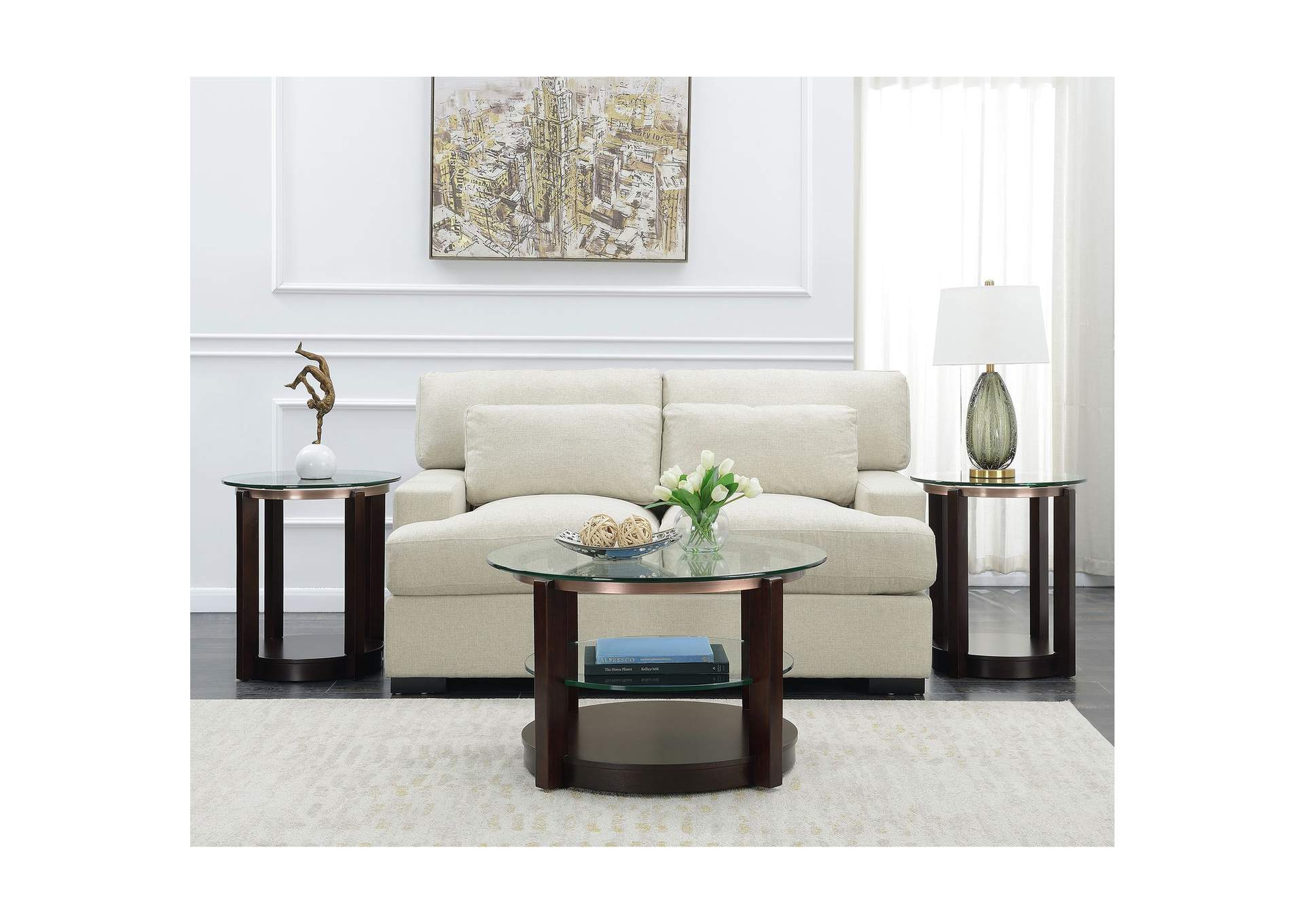 Elsa 3 Piece Occasional Table Set - Coffee Table Two End Tables,Elements