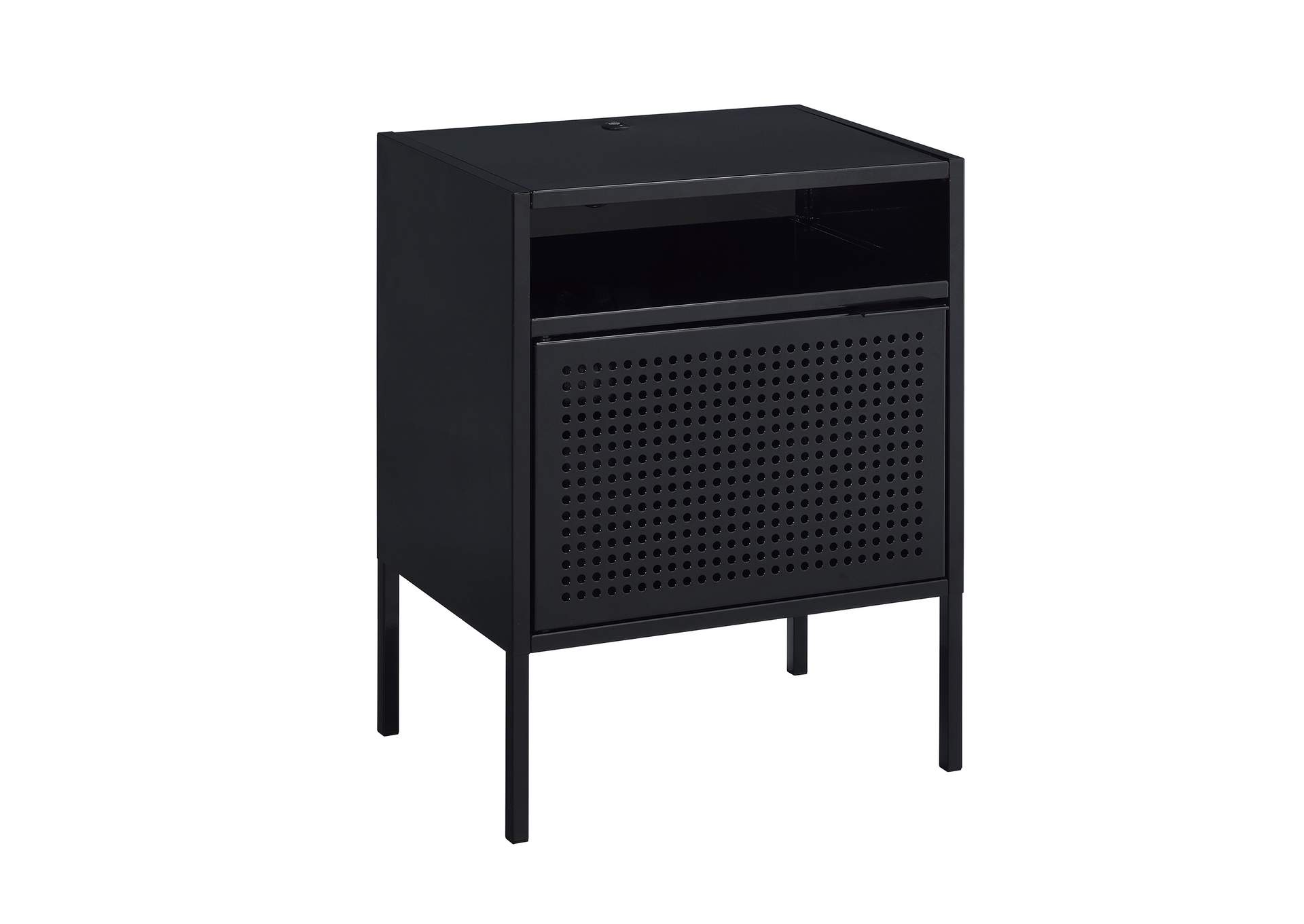 Ember Nightstand C - 1094 Black Nightstand With USB,Elements