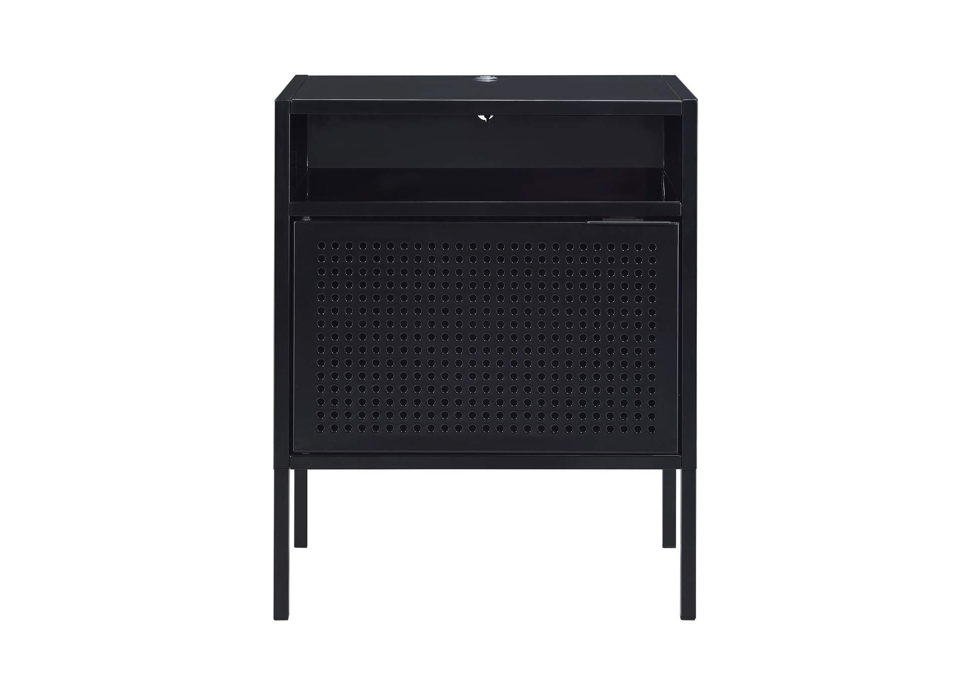 Ember Nightstand C - 1094 Black Nightstand With USB,Elements