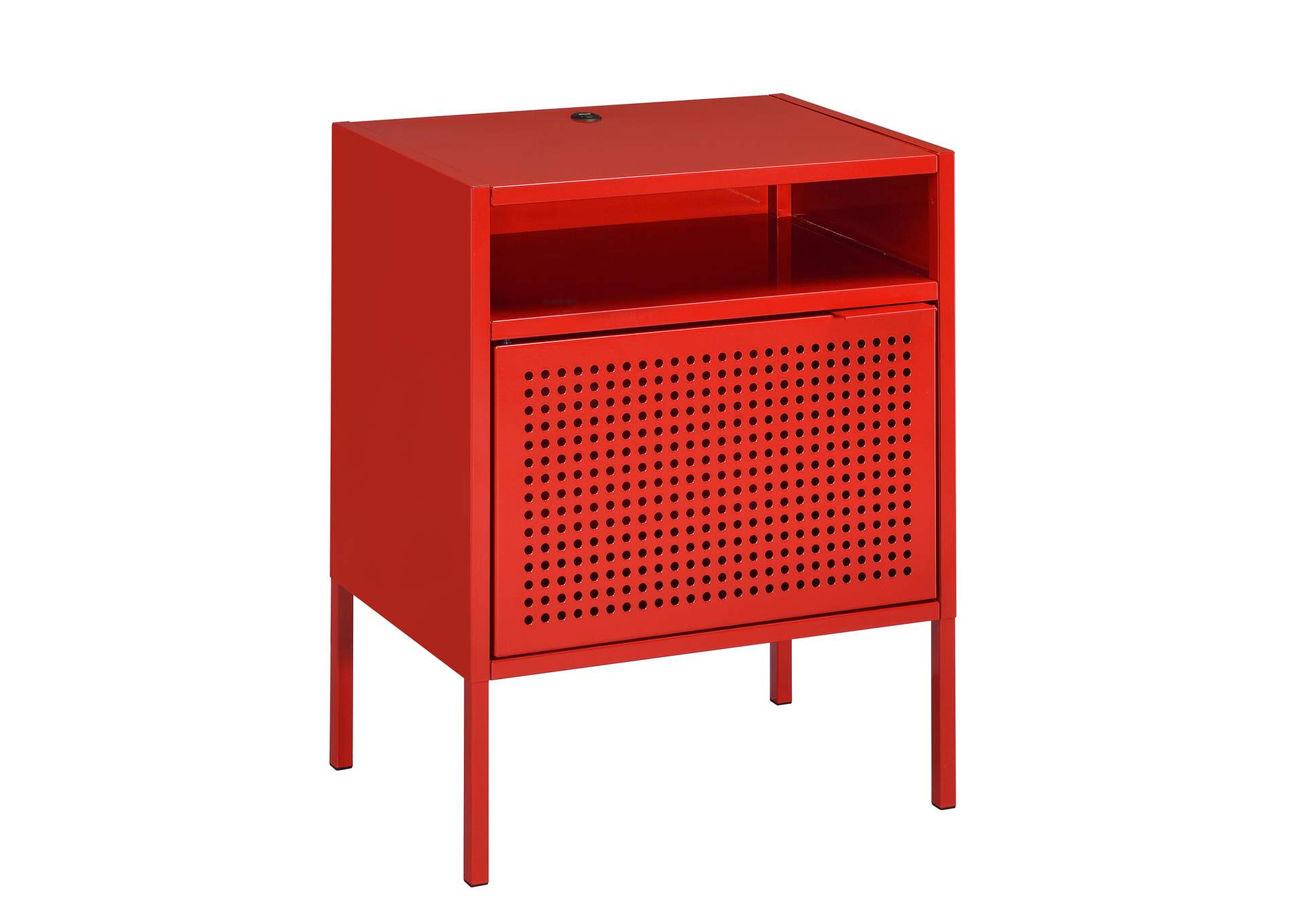 Ember Nightstand C - 1094 Red Nightstand With USB,Elements