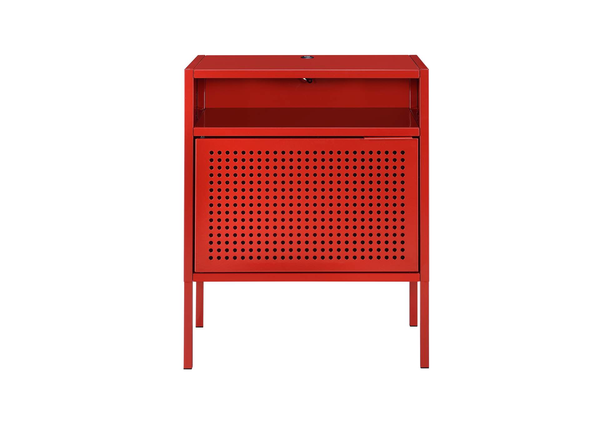 Ember Nightstand C - 1094 Red Nightstand With USB,Elements