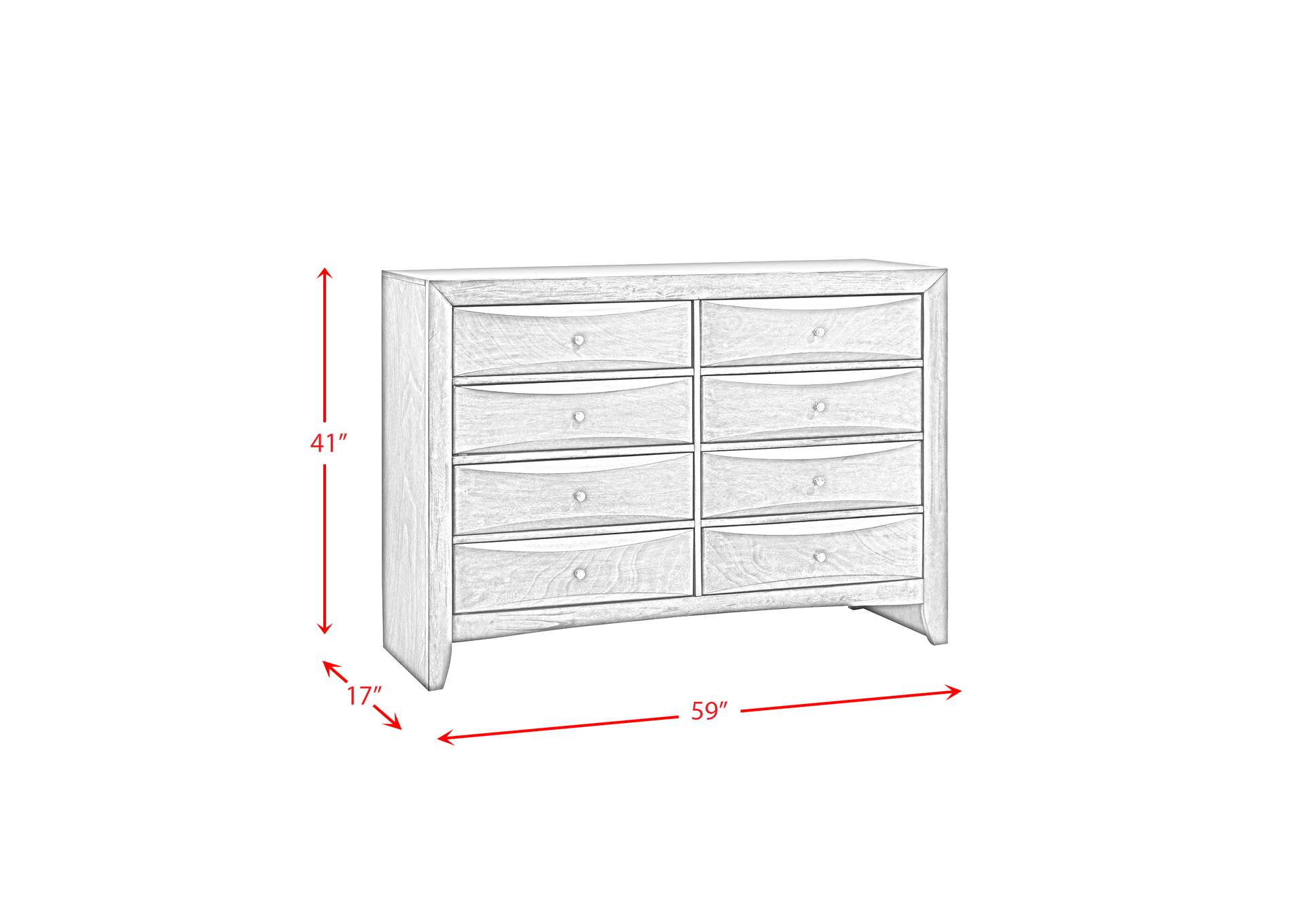 Emily 8 - Drawer Dresser In Black,Elements