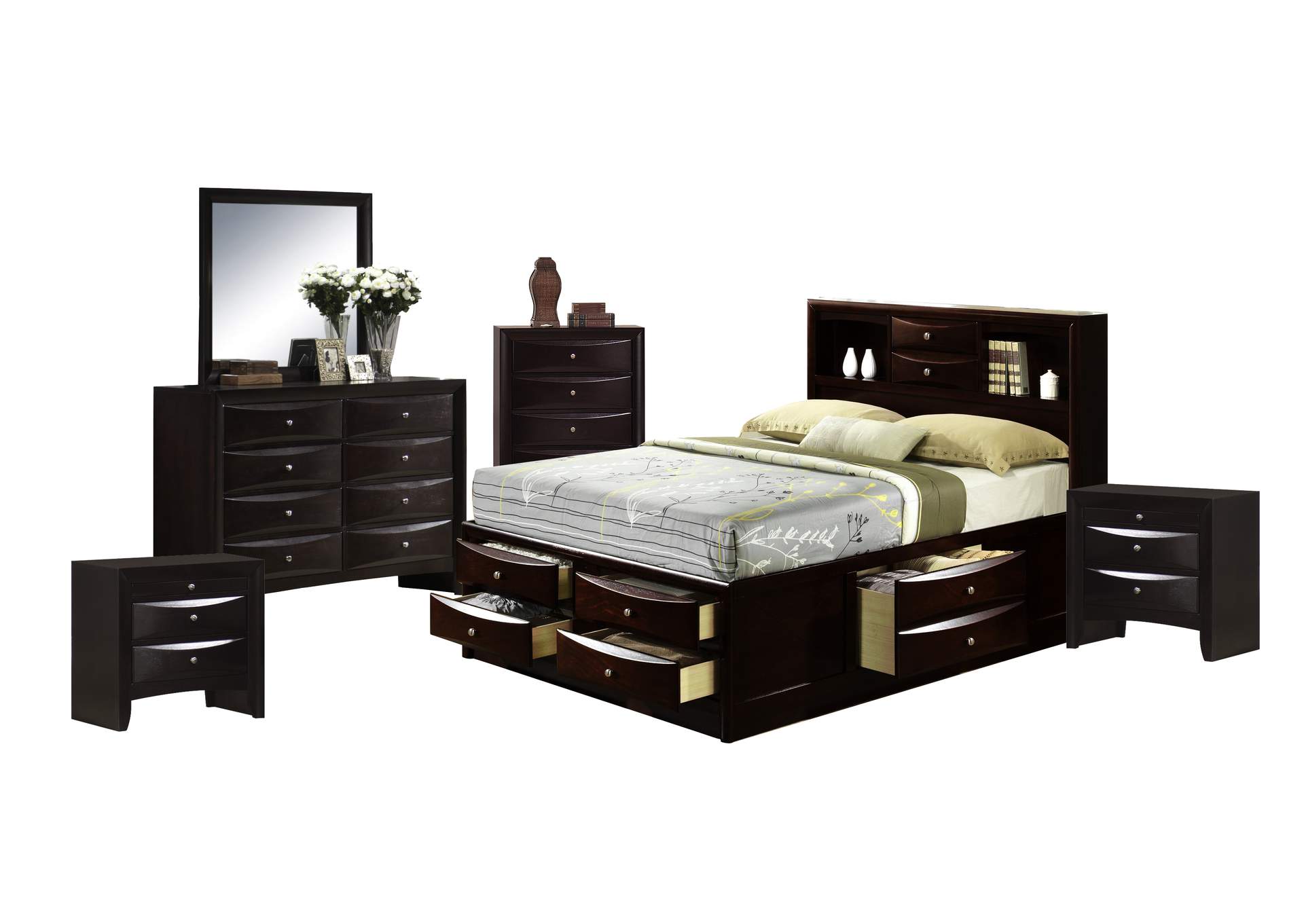 Emily Queen Storage 6 Piece Bedroom Set,Elements