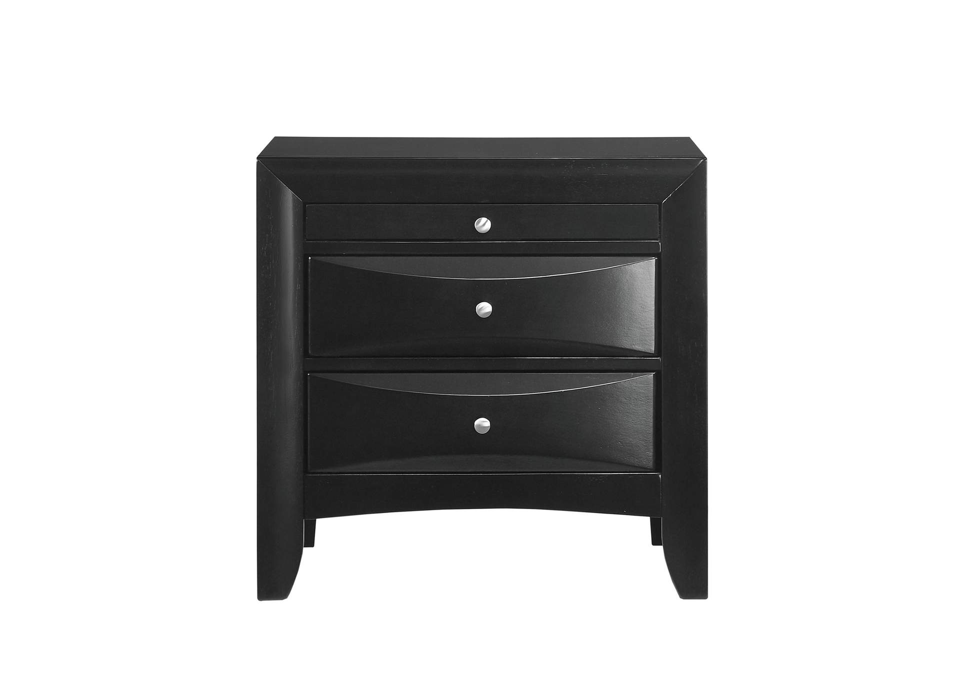 Emily 3 - Drawer Nightstand In Black,Elements