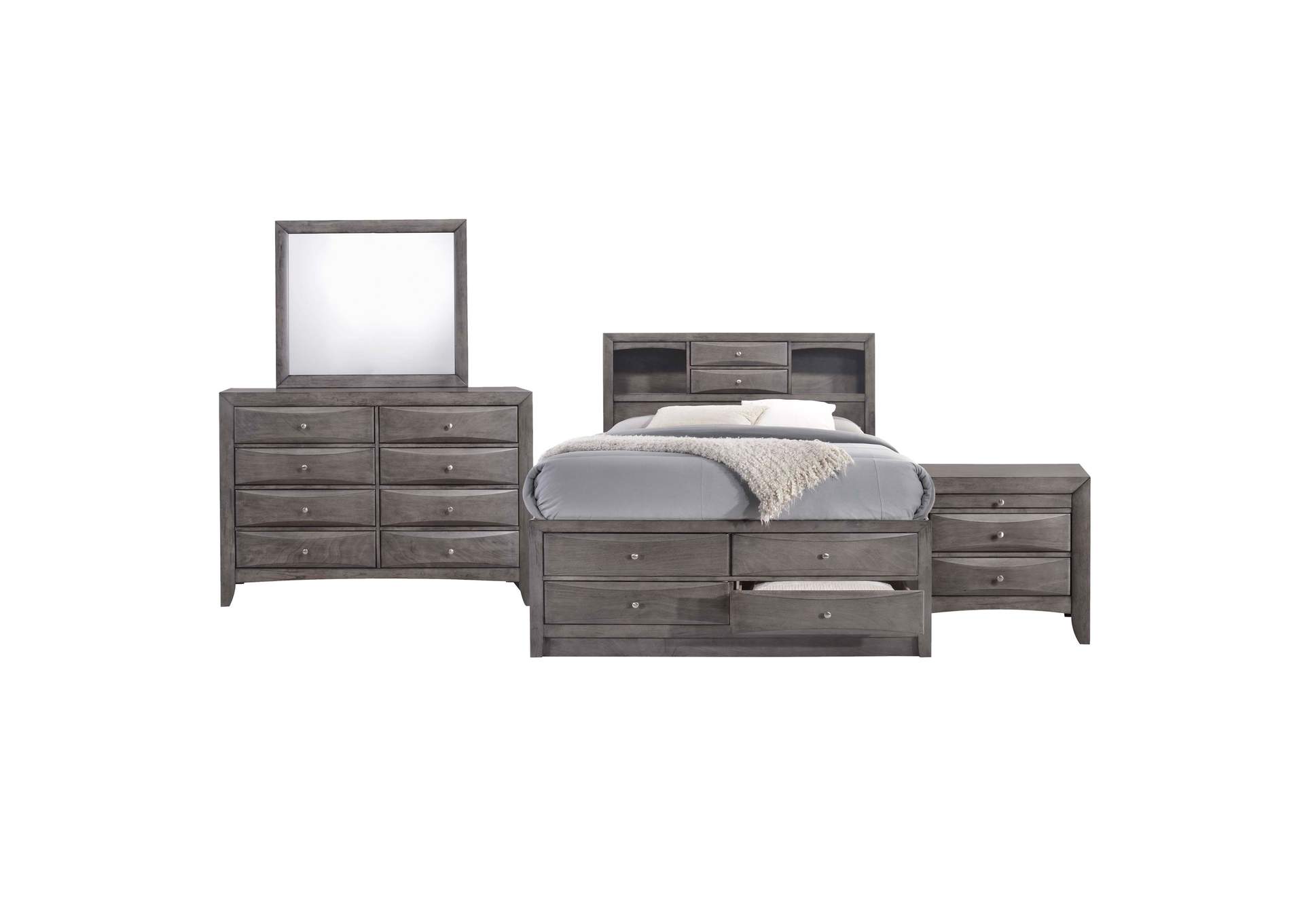 Emily King Storage 4 Piece Bedroom Set,Elements