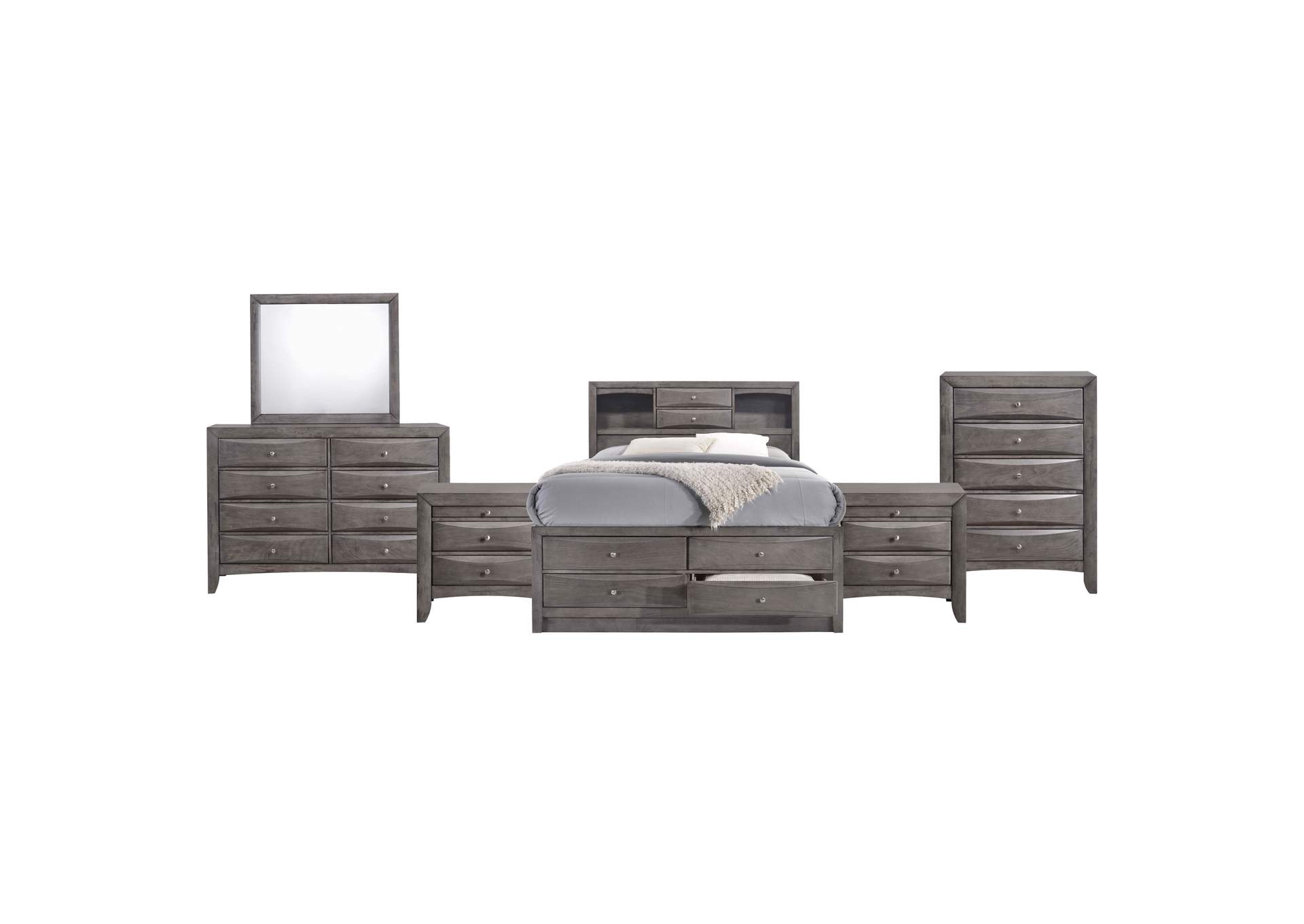 Emily Full Storage 6 Piece Bedroom Set,Elements
