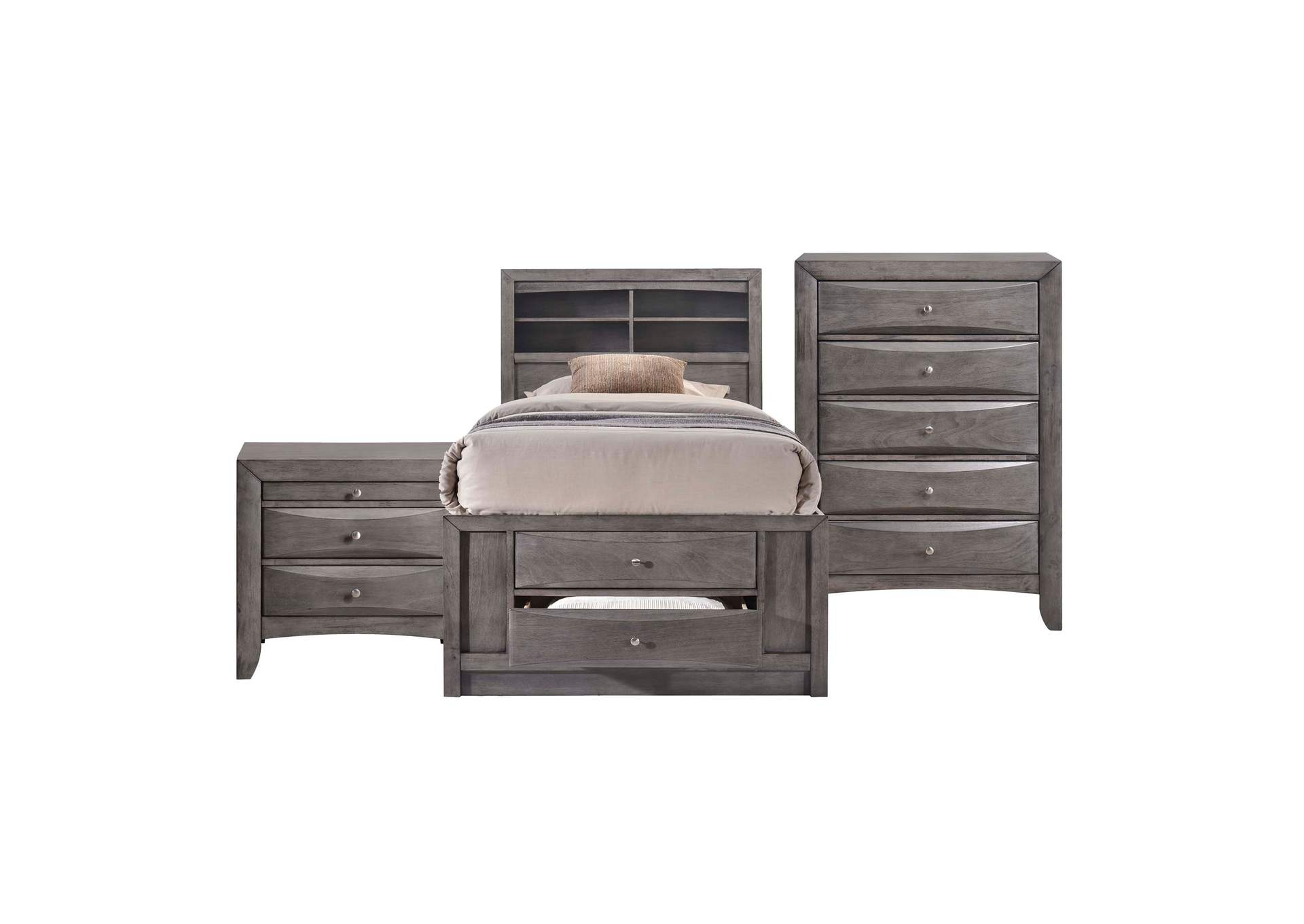 Emily Twin Storage 3 Piece Bedroom Set,Elements