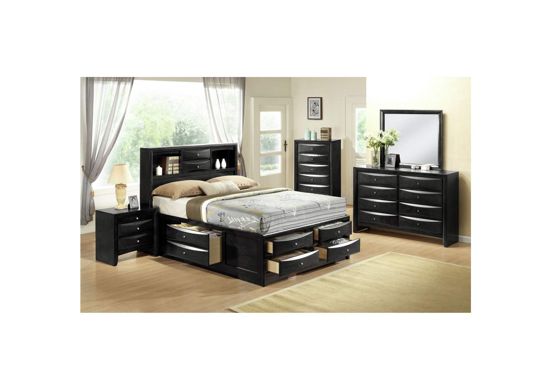 Emily Full Storage Bed In Black,Elements