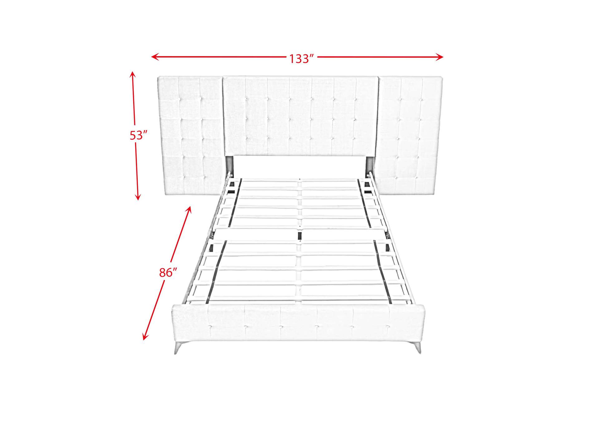 Emma King Bed In Wl001 Silver Grey With 2 End Tables,Elements