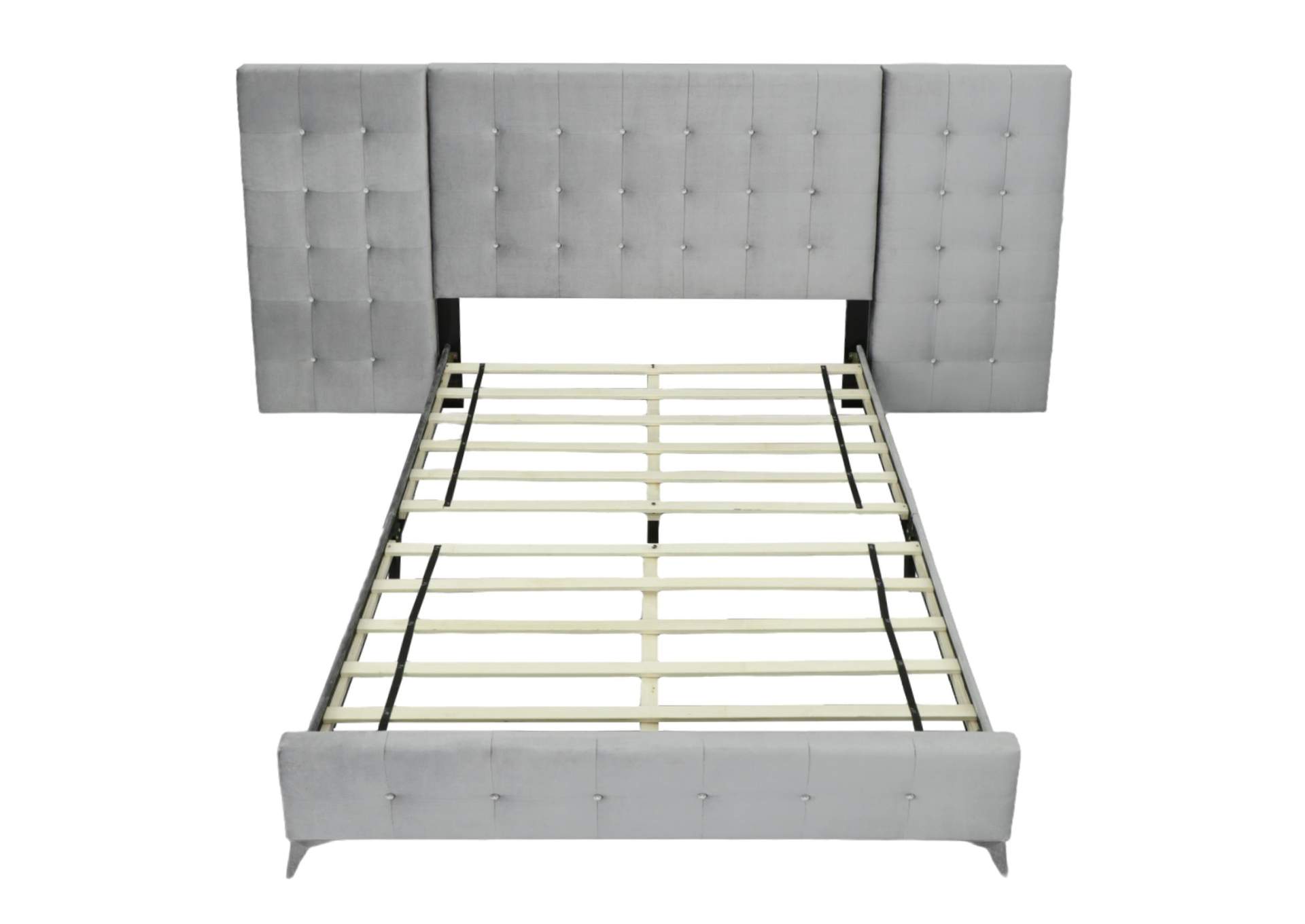 Emma King Bed In Wl001 Silver Grey With 2 End Tables,Elements