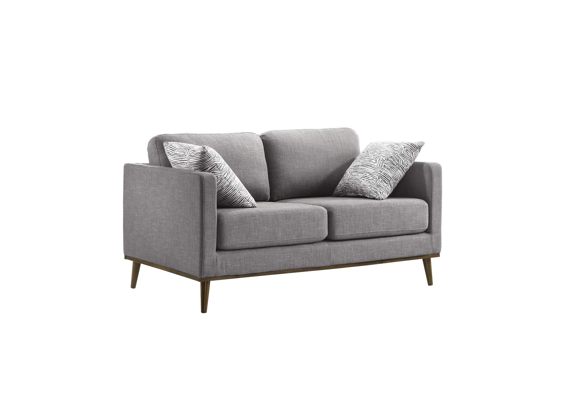 Encino Loveseat In Palmer Steel With 2 Pillows In Jocelyn 2,Elements