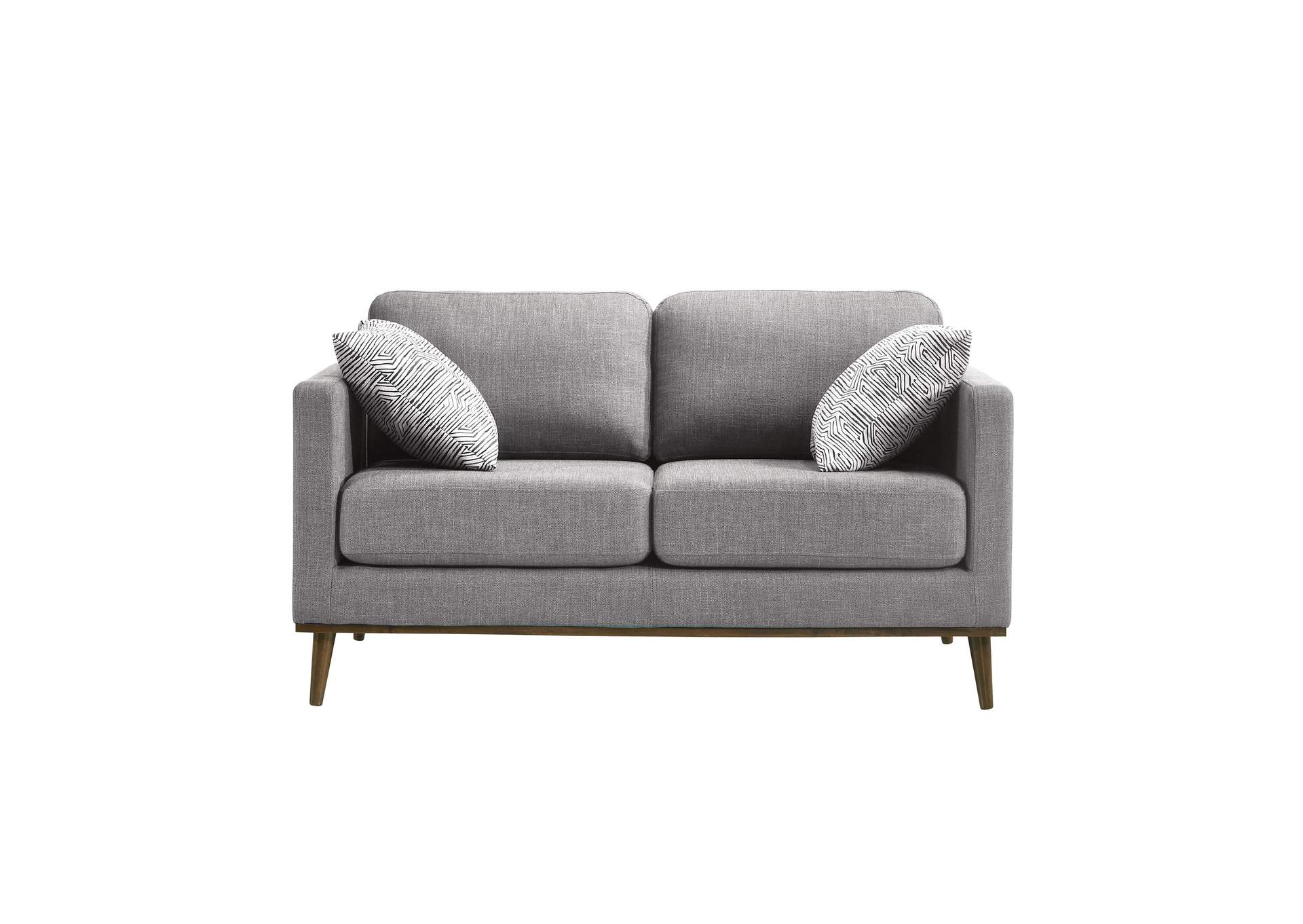 Encino Loveseat In Palmer Steel With 2 Pillows In Jocelyn 2,Elements