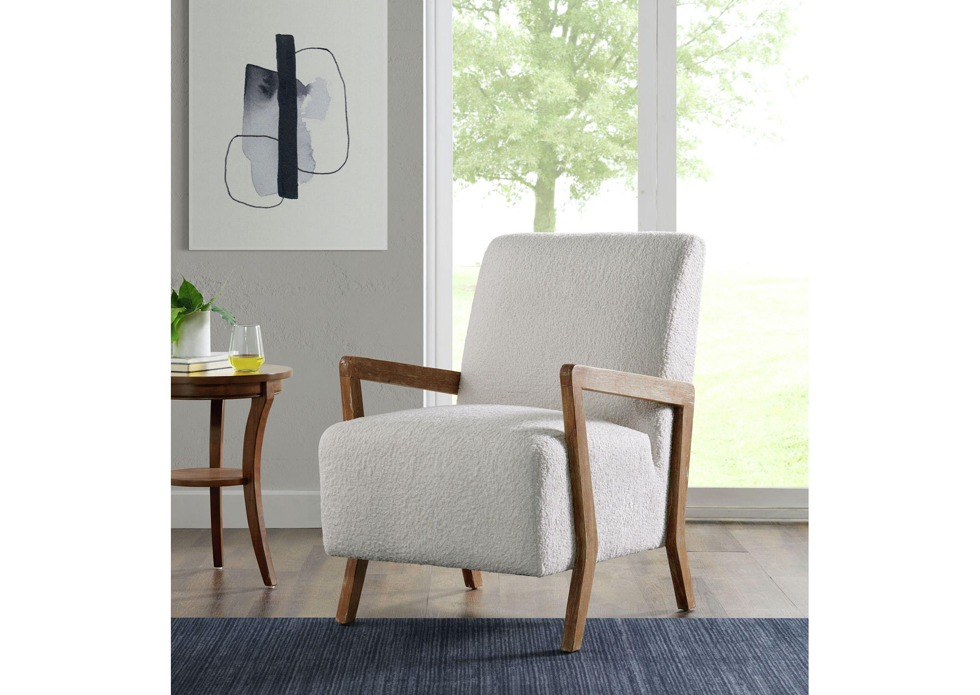 Enzo Accent Chair Sheep Skin White 3A,Elements