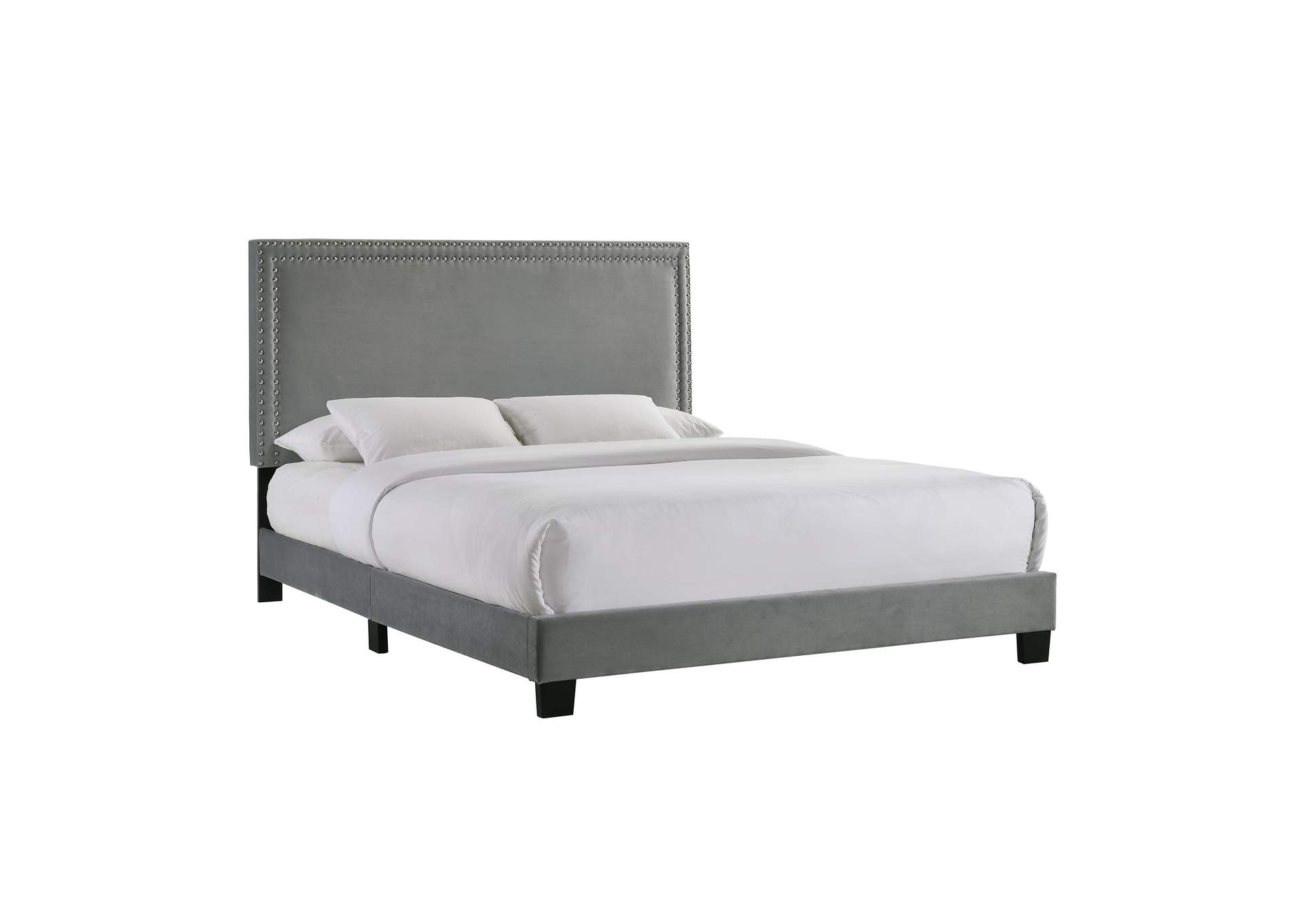 Erica Queen Bed In Carroll Grey With Two End Table 3A,Elements