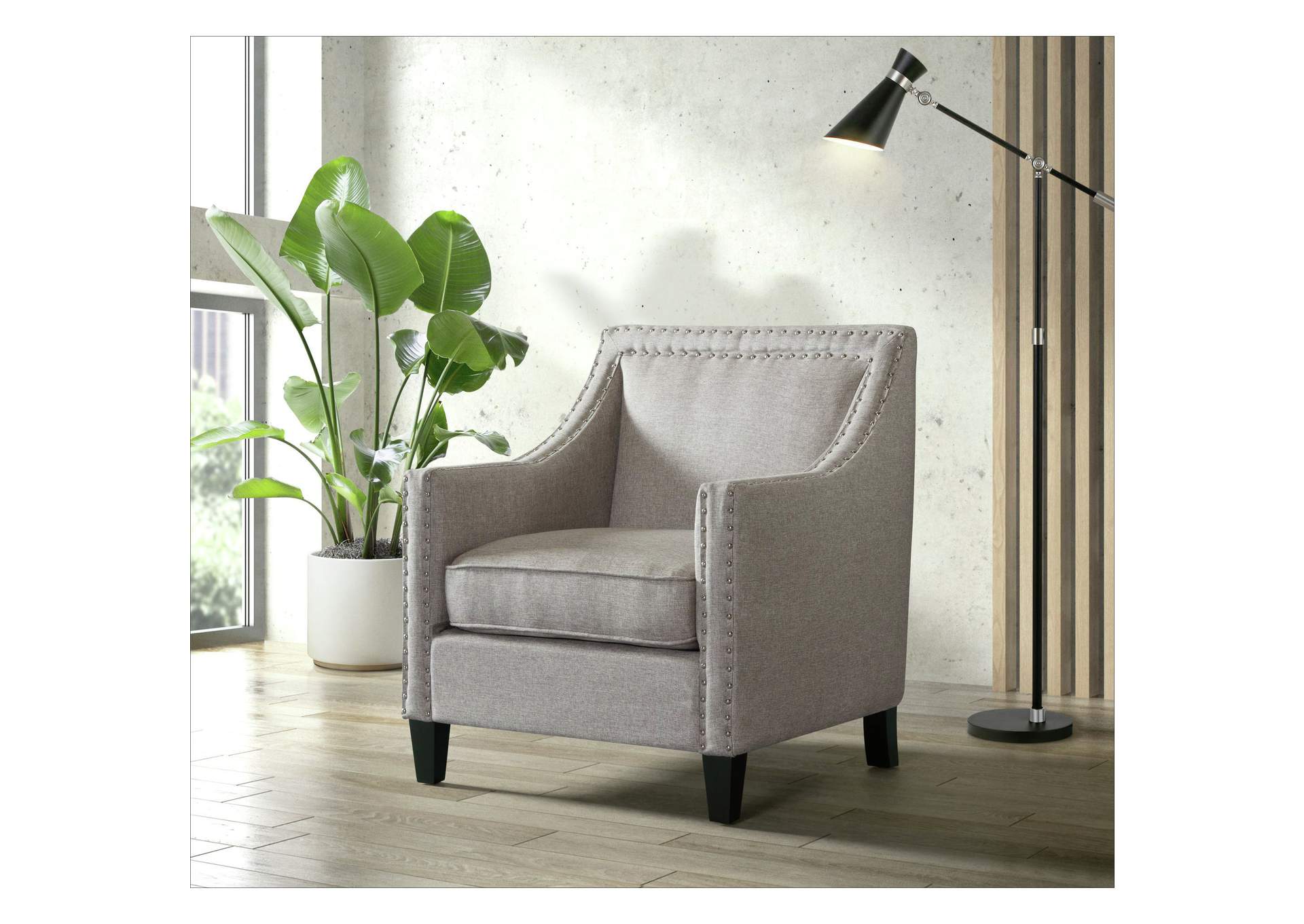 Erica 497 Chair With Chrome Nails Heirloom Grey,Elements