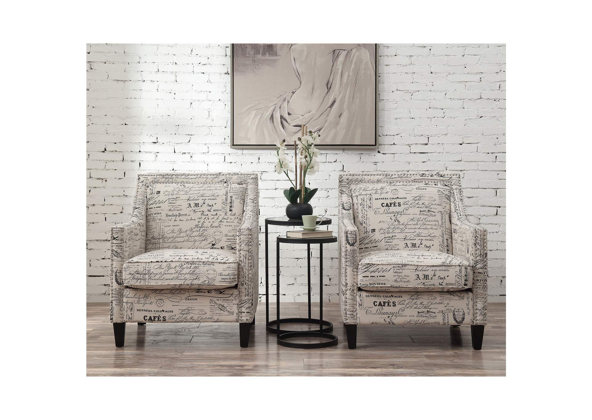 Erica 497 Chair With Chrome Nails French Script,Elements