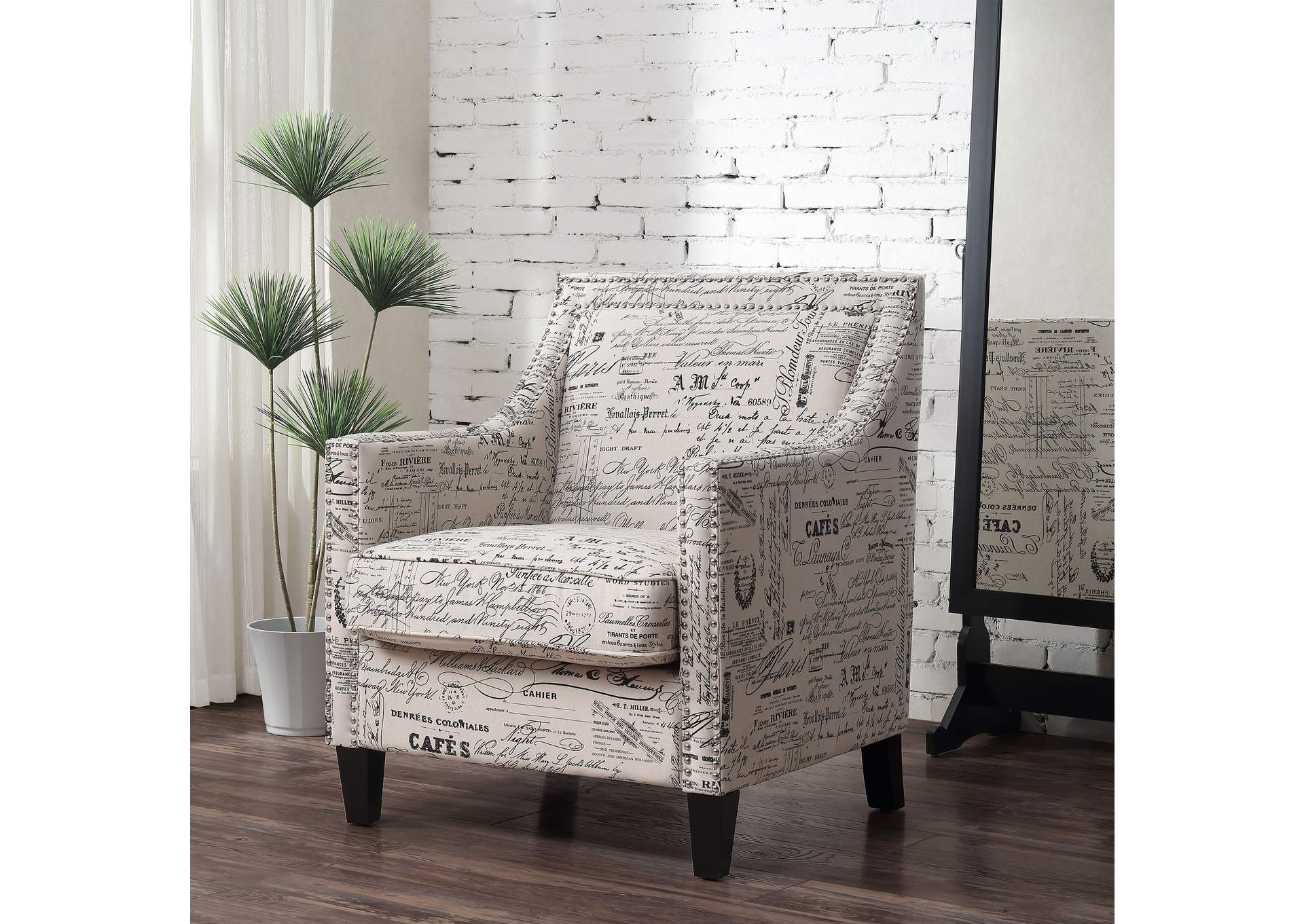 Erica 497 Chair With Chrome Nails French Script,Elements