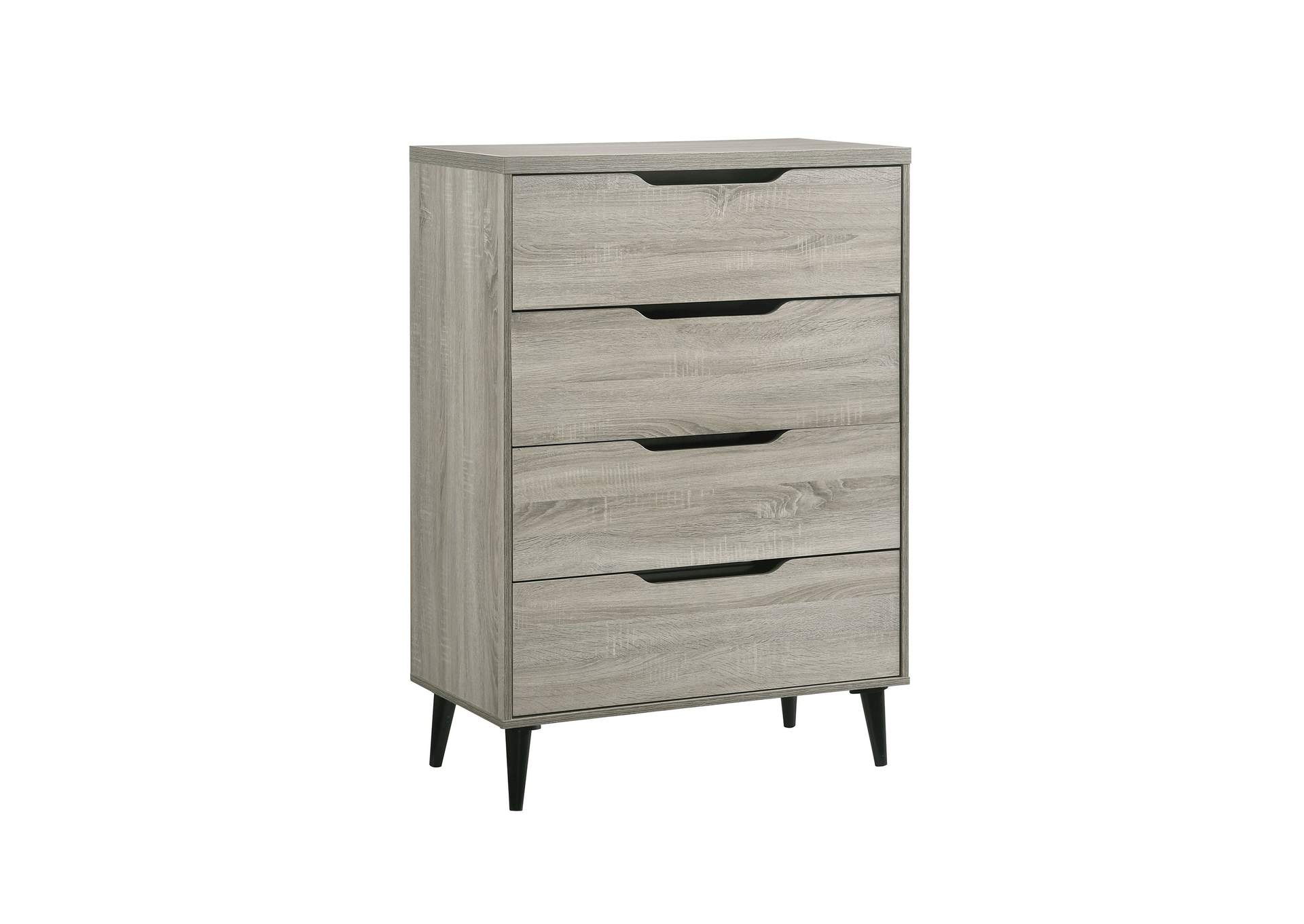 Ernesto Queen Panel 4 Piece Bedroom Set In Grey 3A,Elements