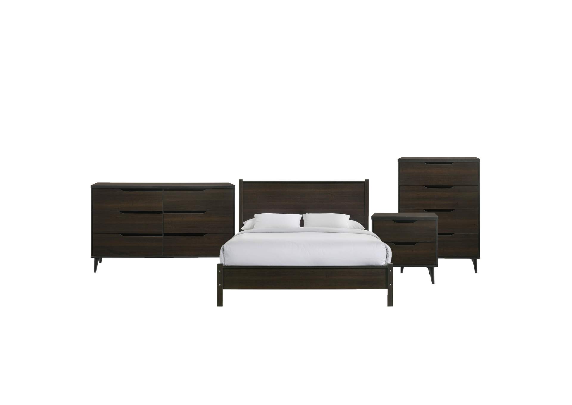 Ernesto Queen Panel 4 Piece Bedroom Set In Espresso 3A,Elements