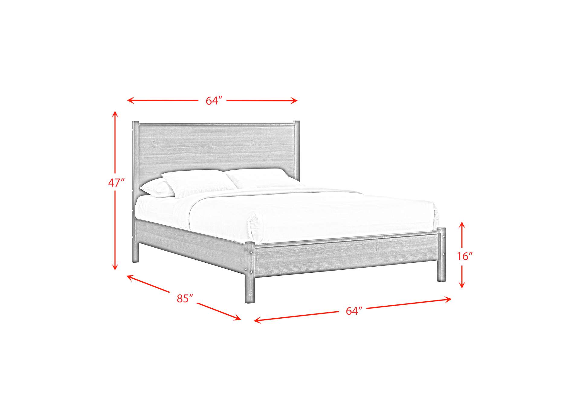 Ernesto Queen Panel 4 Piece Bedroom Set In Grey 3A,Elements