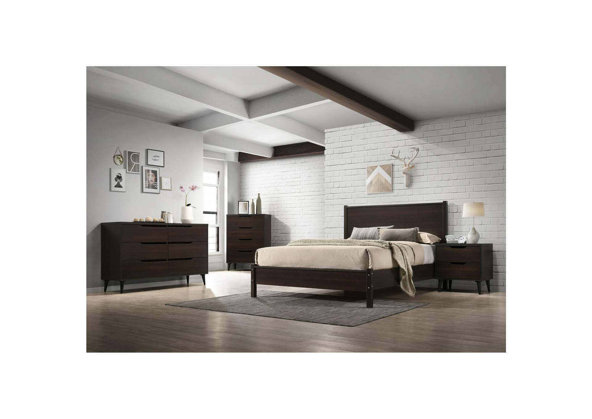 Ernesto Queen Panel Bed In Espresso 3A,Elements