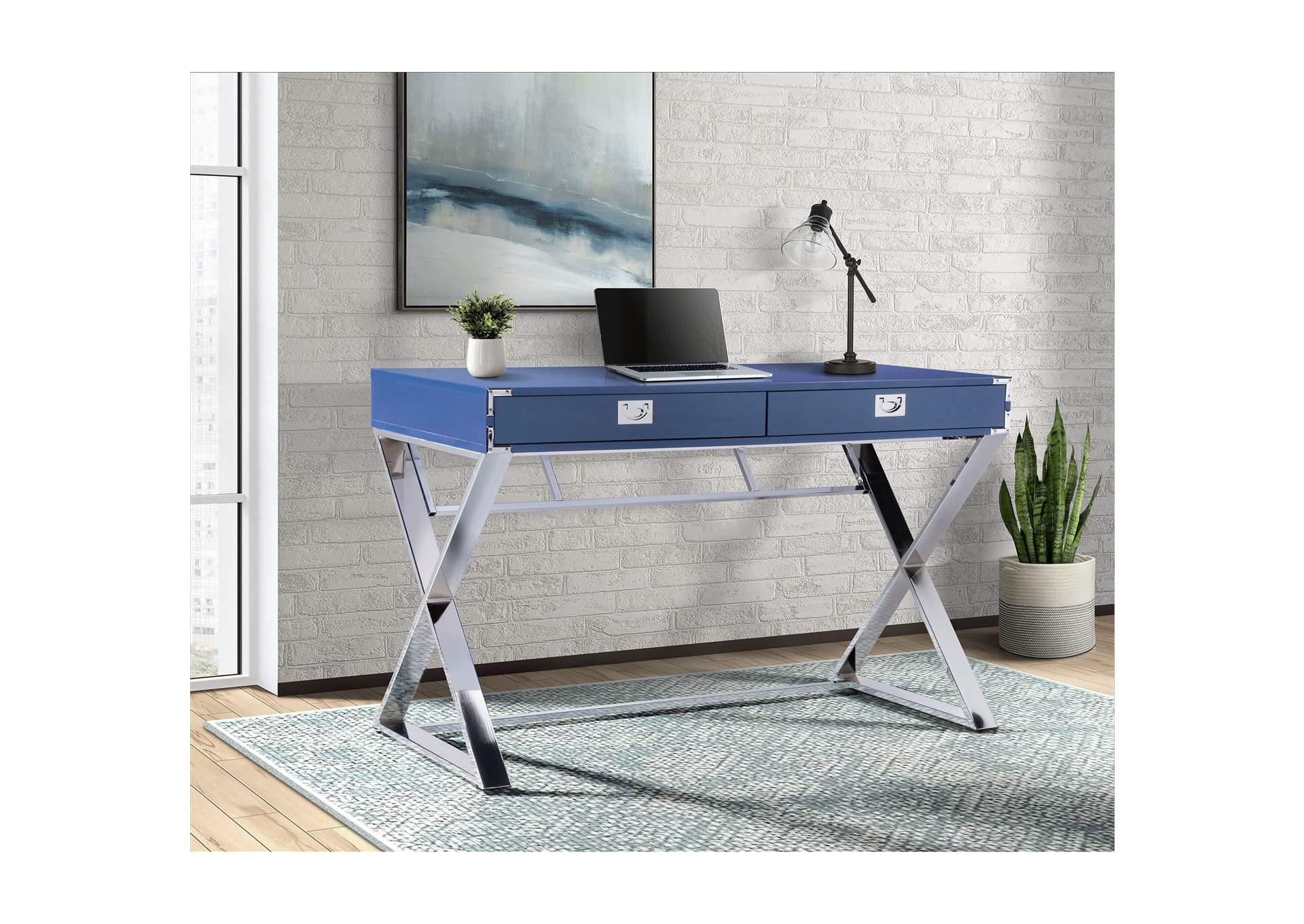 Evie Desk Glosy Blue,Elements
