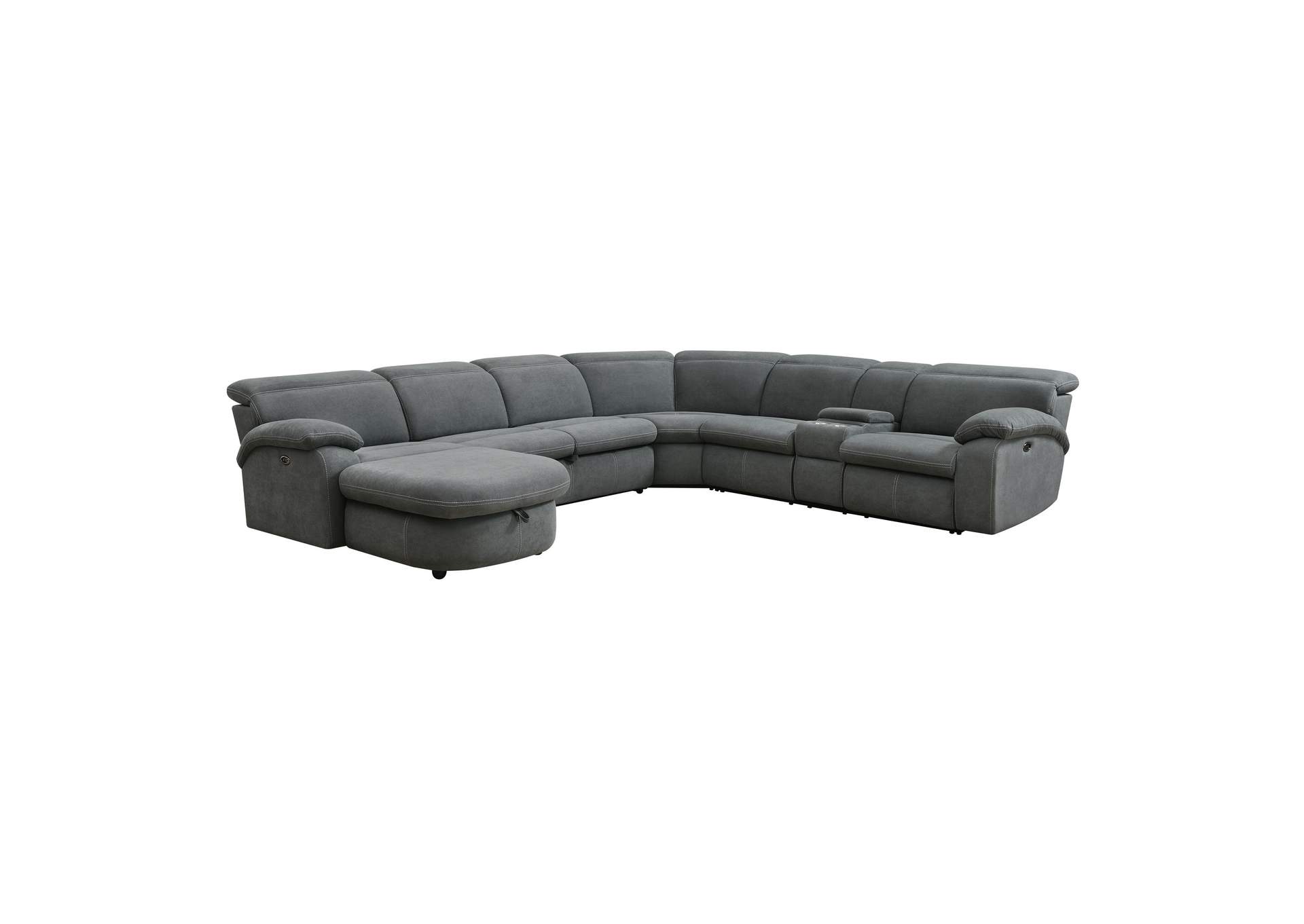 Excelsior Sectional Set With Left Hand Facing Chaise Pull Bed And Storage In Flex Dark Grey,Elements