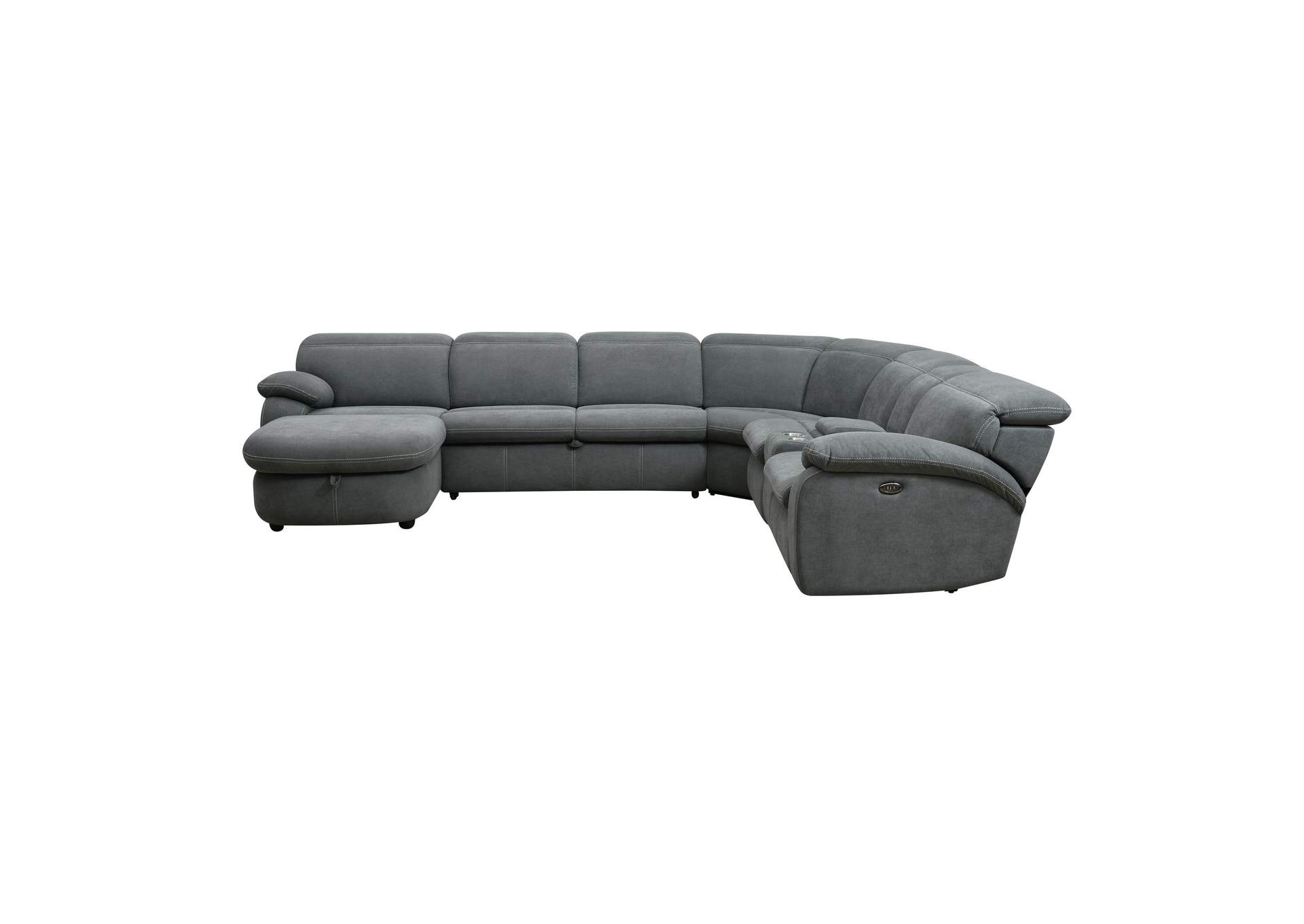 Excelsior Sectional Set With Left Hand Facing Chaise Pull Bed And Storage In Flex Dark Grey,Elements