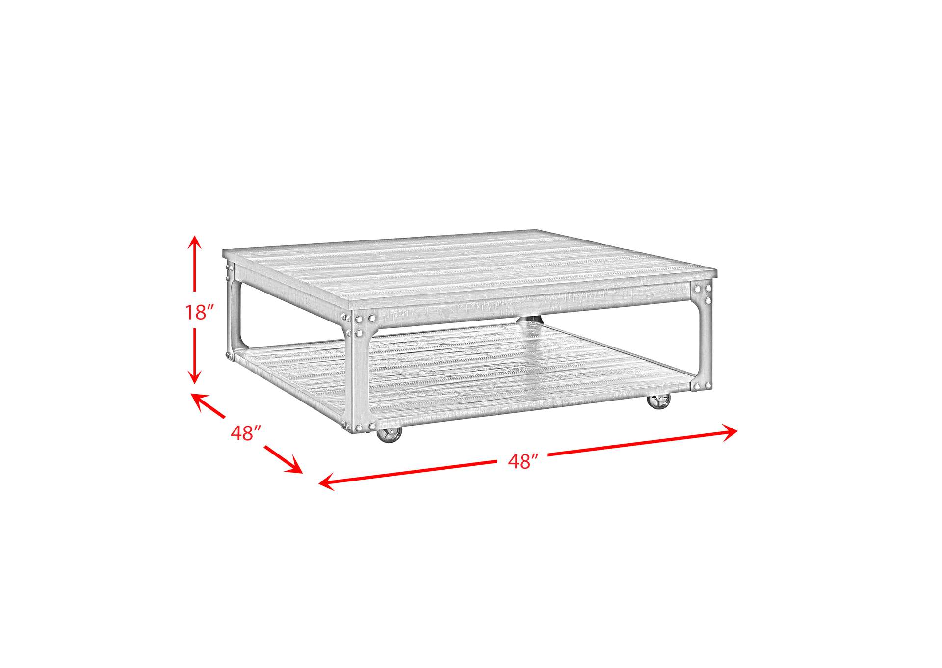 Factory Square Coffee Table Grey 3A,Elements