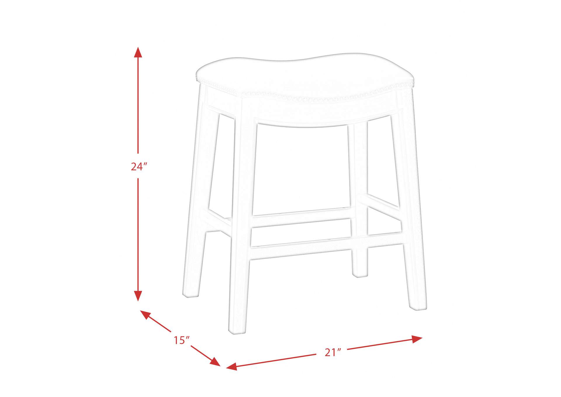 Fiesta 24" Backless Counter Height Stool in Red,Elements