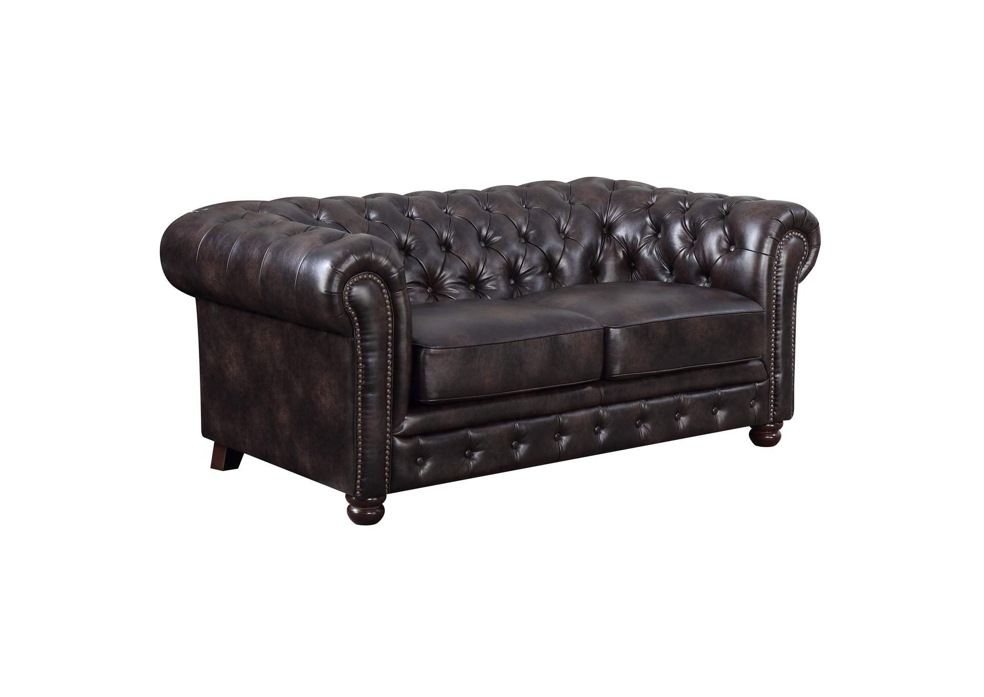 Florence 6366 Loveseat 323 - 2 Dark Brown Pu,Elements
