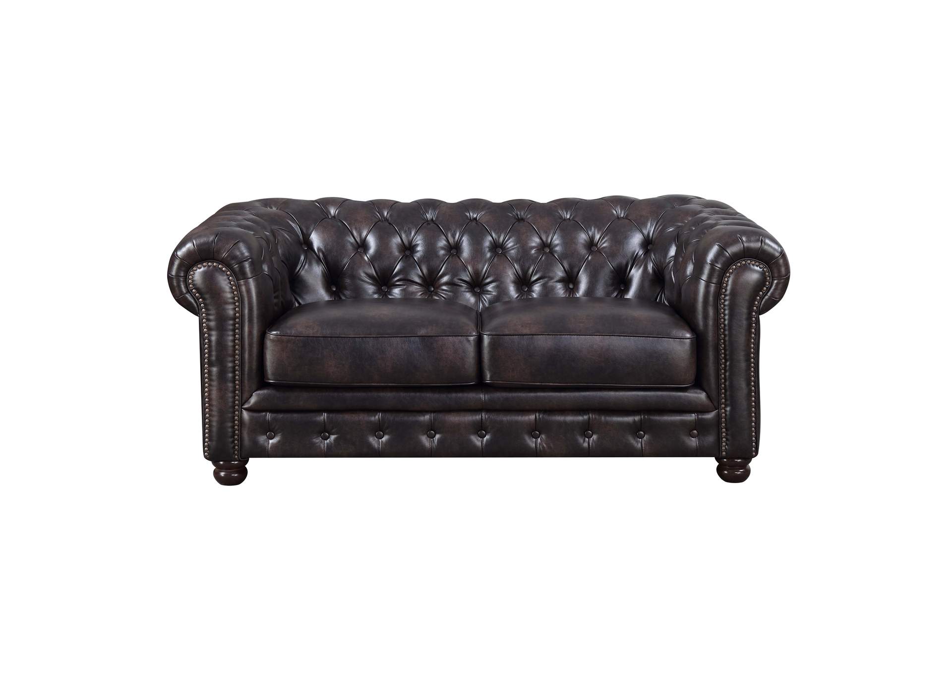 Florence 6366 Loveseat 323 - 2 Dark Brown Pu,Elements