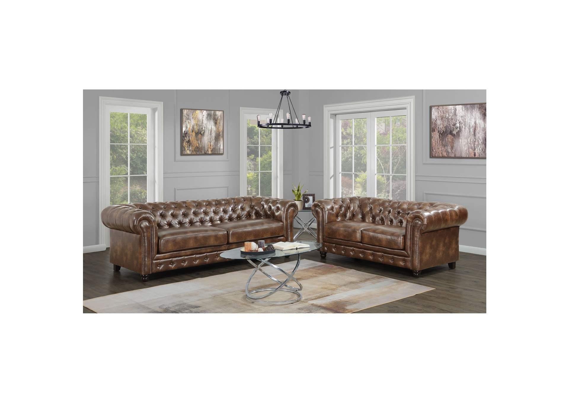 Florence 6366 Loveseat 323 - 1 Brown Pu,Elements