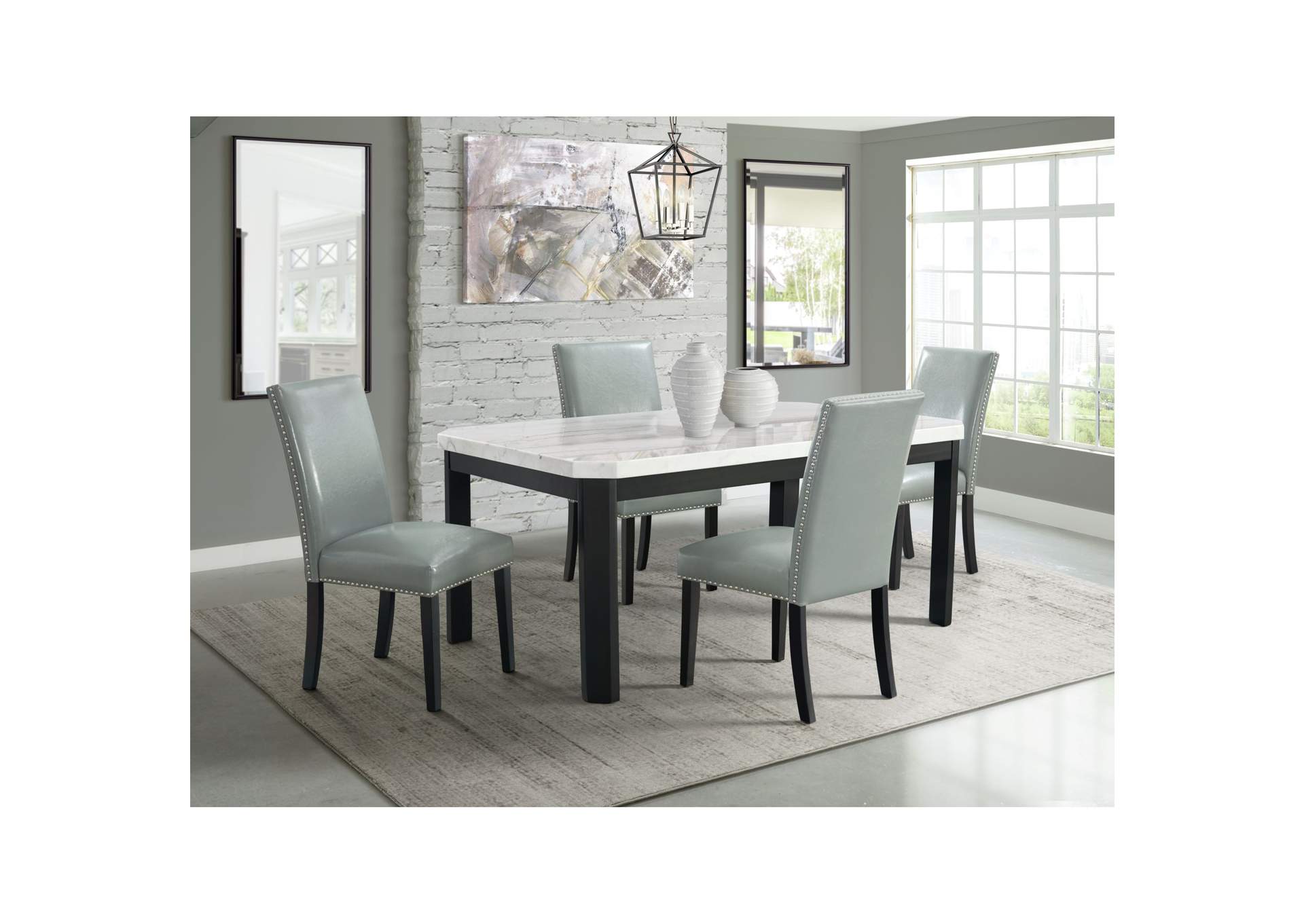 Francesca 5 Piece Rectangular Dining Set - Table Four Gray Chairs,Elements