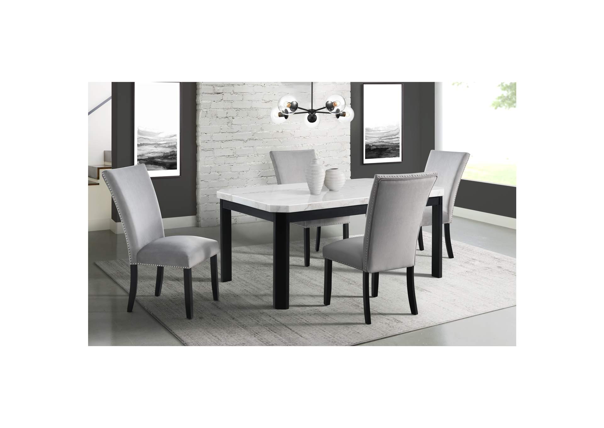 Francesca White 5 Piece Dining Set,Elements