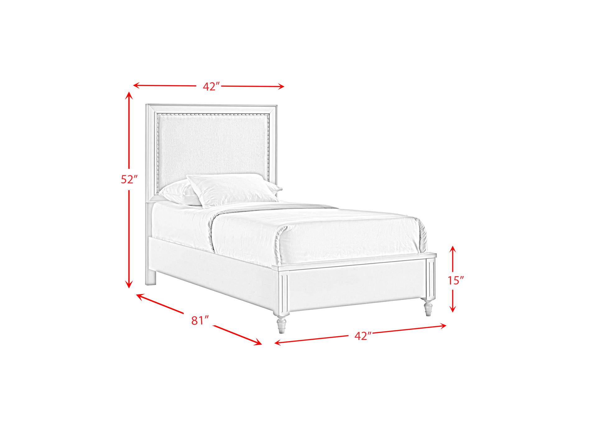 Gianna Youth Twin Bed White,Elements