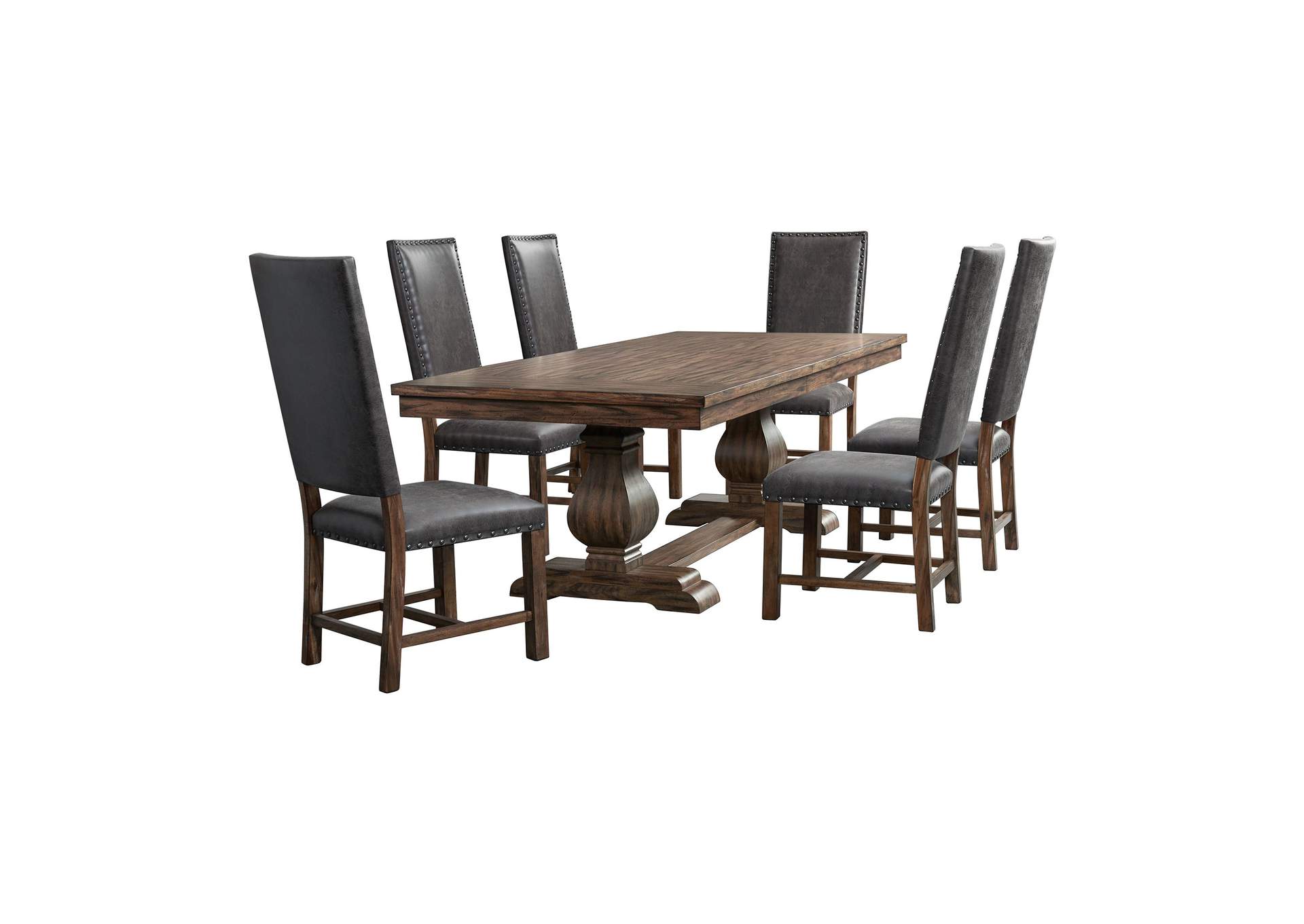 Gramercy 7 Piece Dining Set - Table And Six Tall Back Chairs,Elements