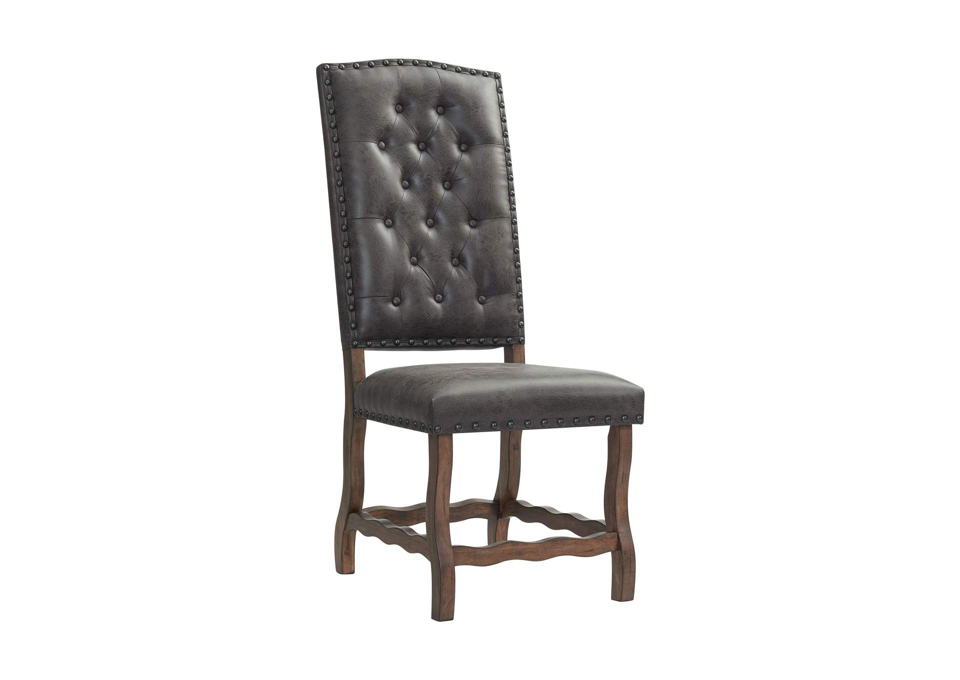 Gramercy 7 Piece Dining Set - Table And Six Tufted Tall Back Chairs,Elements